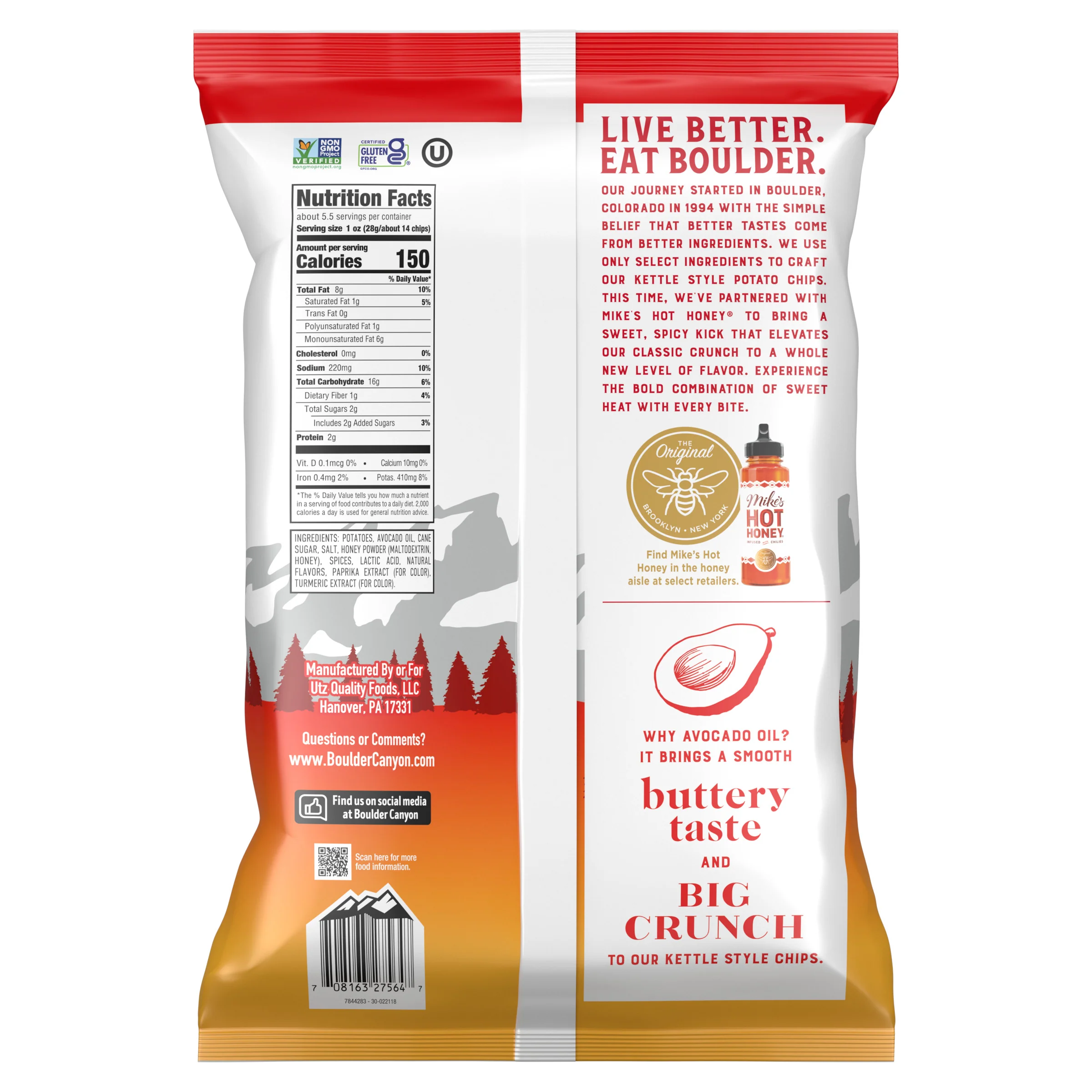 Boulder Batch Mike's Hot Honey Avocado Oil Kettle Potato Chips - Image 6