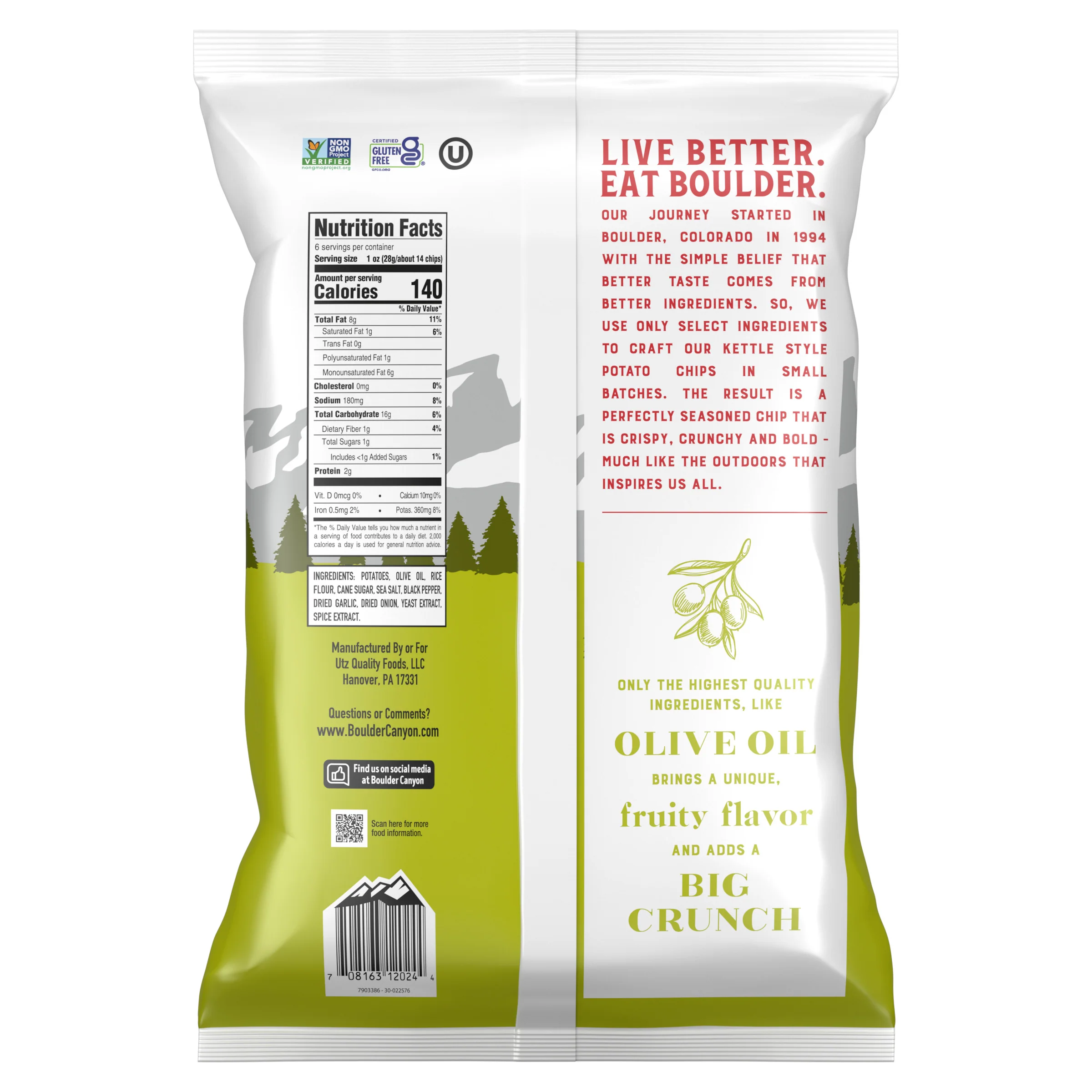Boulder Canyon Kettle Potato Chips Olive Oil Sea Salt & Cracked Pepper - Image 7