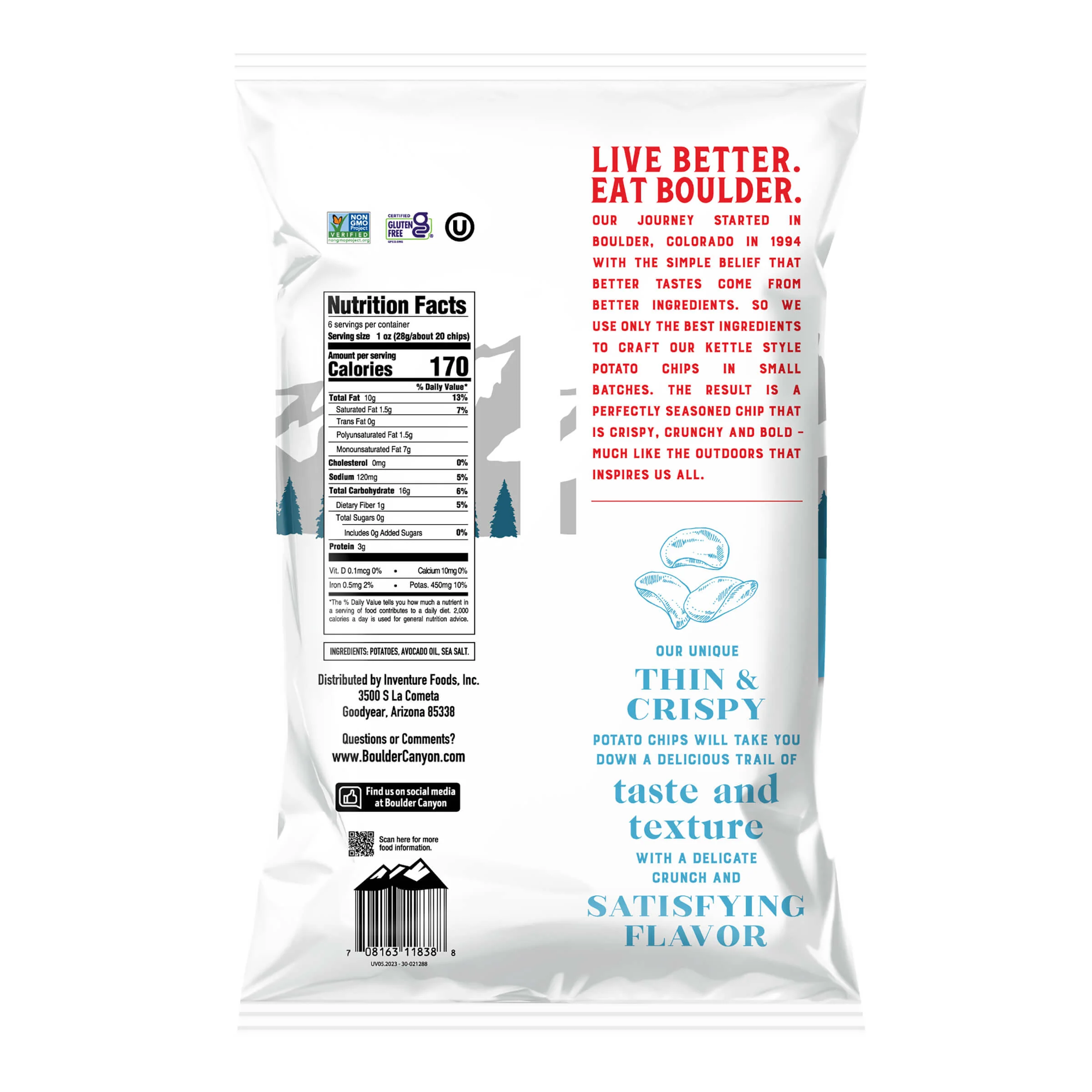 Boulder Canyon Potato Chips Thin & Crispy Avocado Oil Classic Sea Salt - Image 8