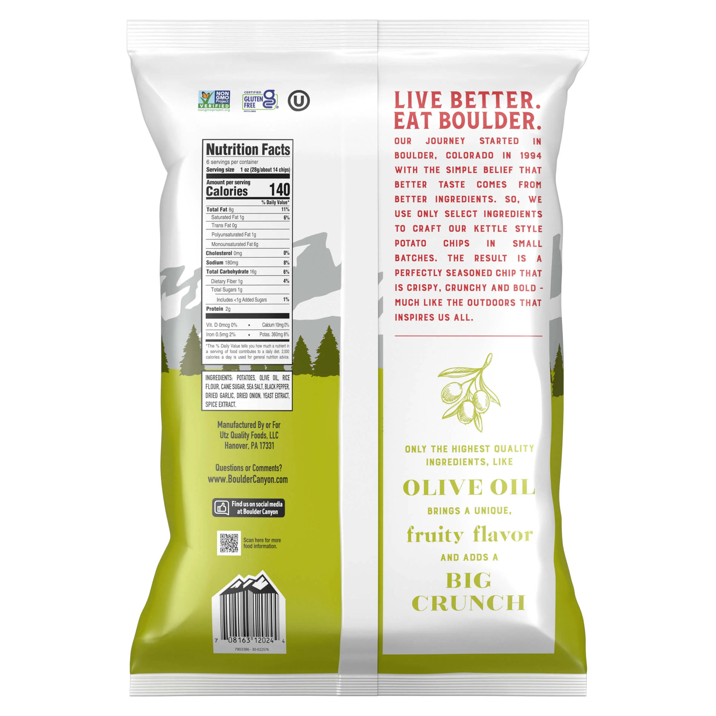 Boulder Canyon Kettle Potato Chips Olive Oil Sea Salt & Cracked Pepper 6.5 oz - Image 6
