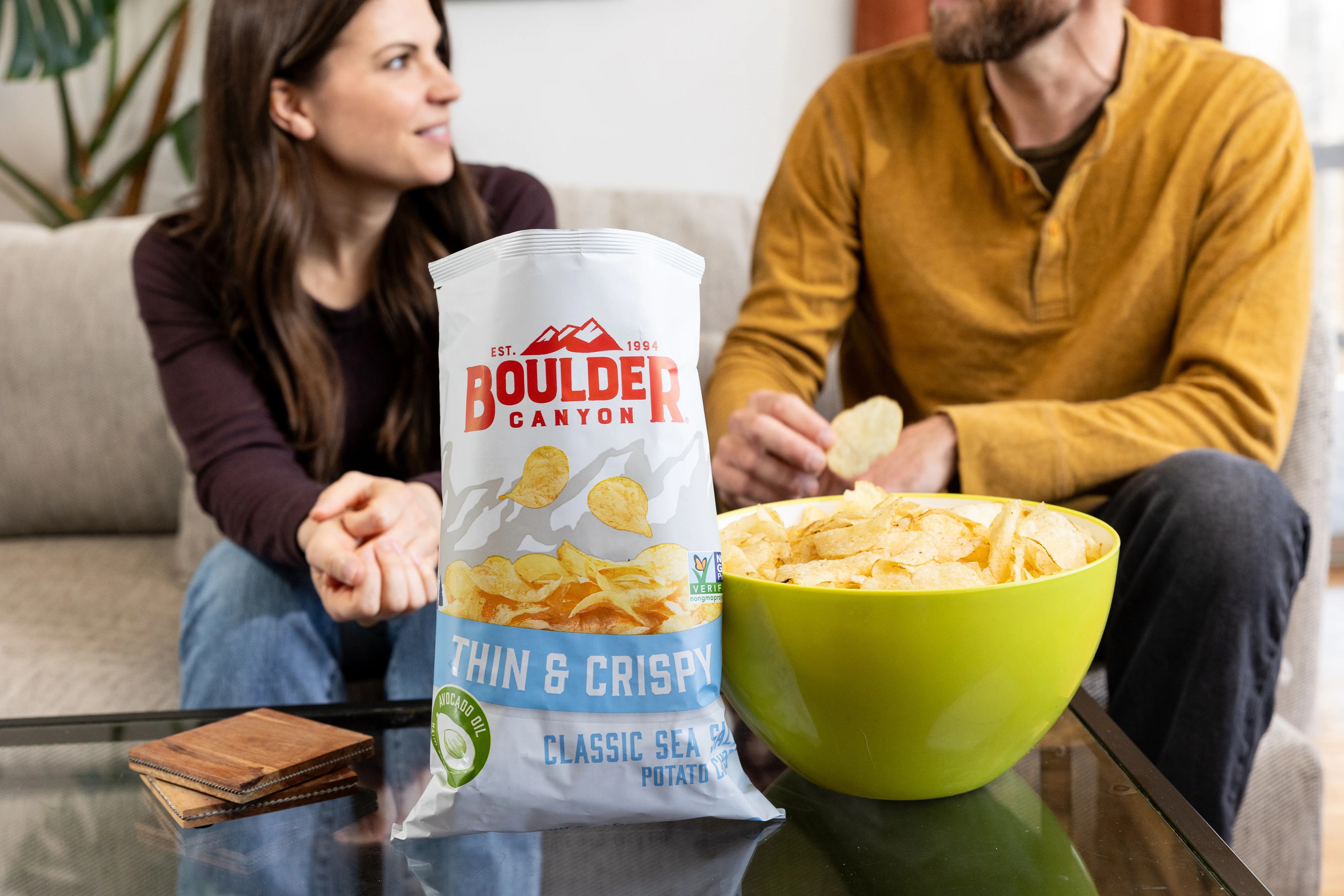 Boulder Canyon Potato Chips Thin & Crispy Avocado Oil Cheddar Sour Cream - Image 3
