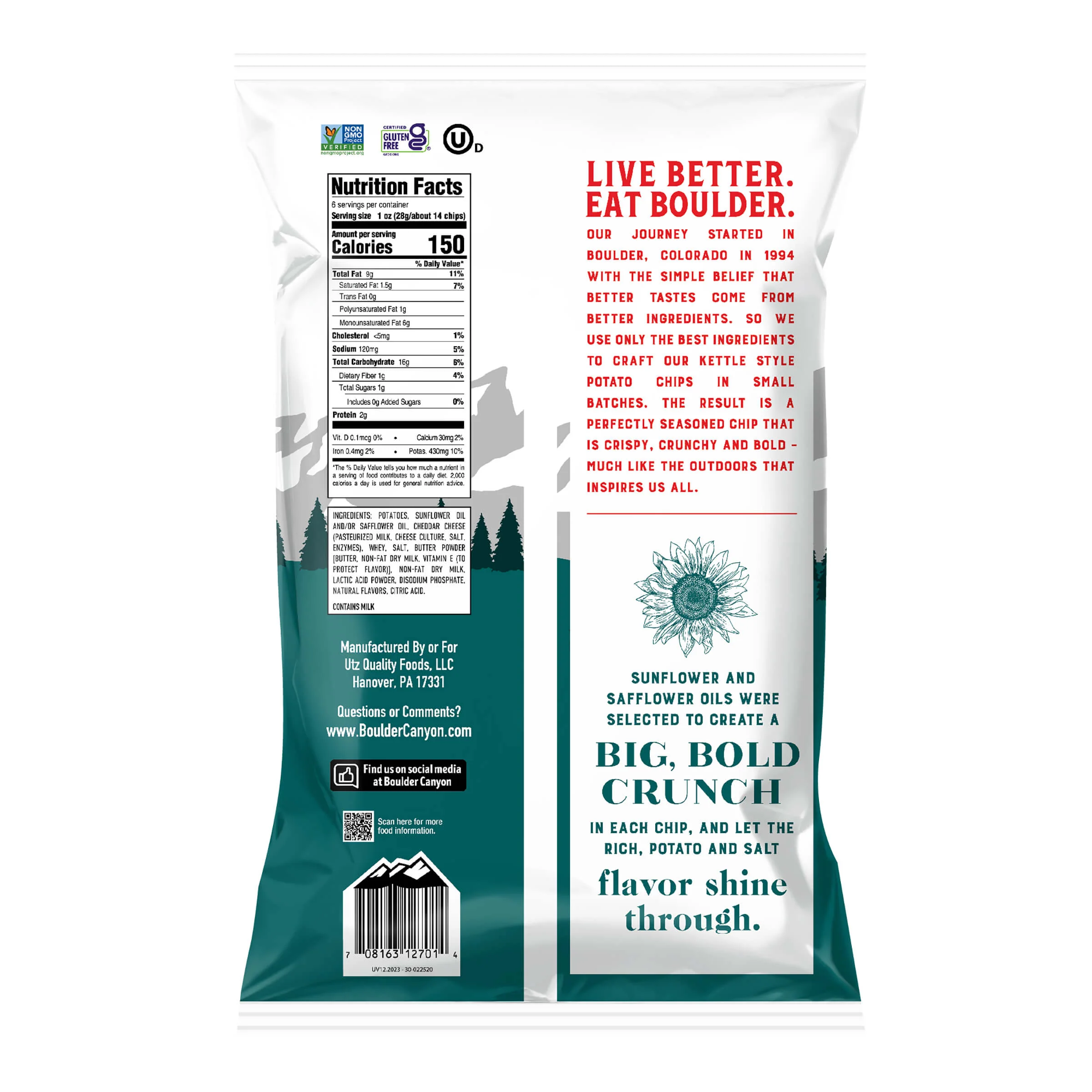 Boulder Canyon Kettle Potato Chips Canyon Cut Sharp White Cheddar 6 oz - Image 6