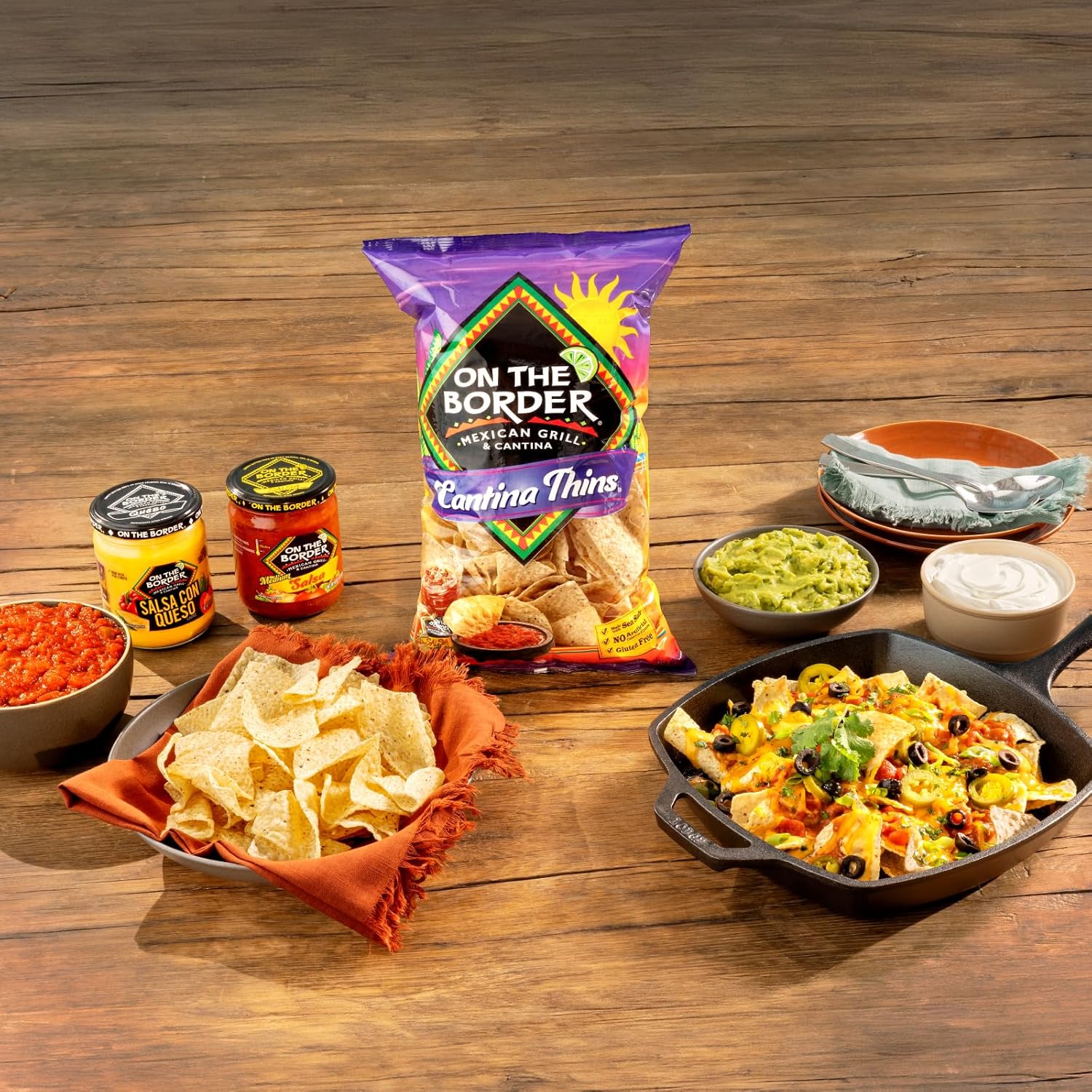 On The Border Tortilla Chips Cantina Thins 9.125 oz - Image 3