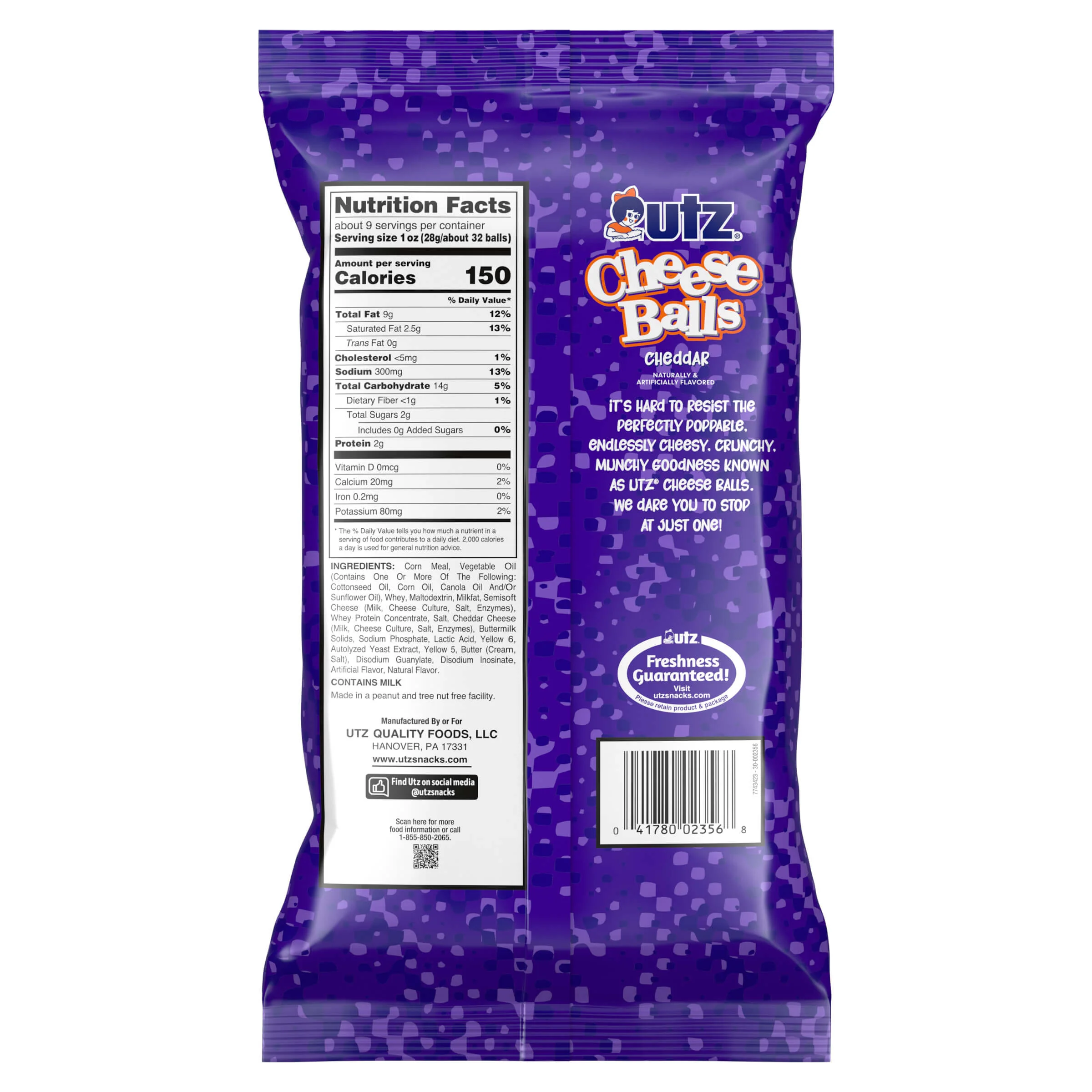 Utz Cheese Balls Cheddar 8.5 oz - Image 4