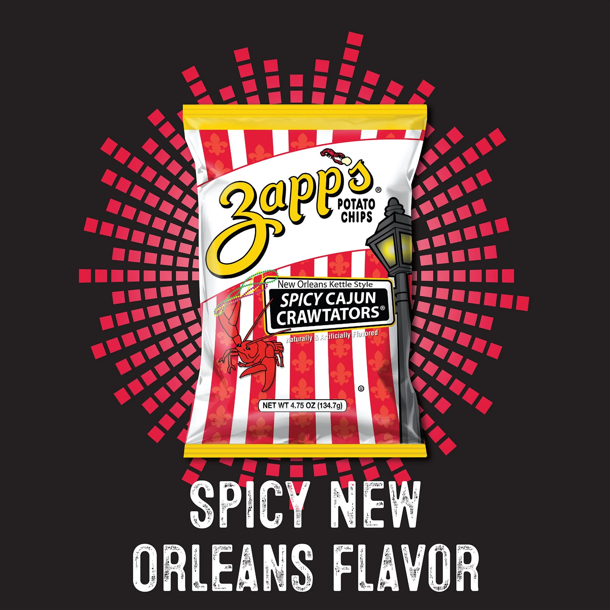 Zapp's Kettle Potato Chips Spicy Cajun Crawtators 8 oz - Image 3