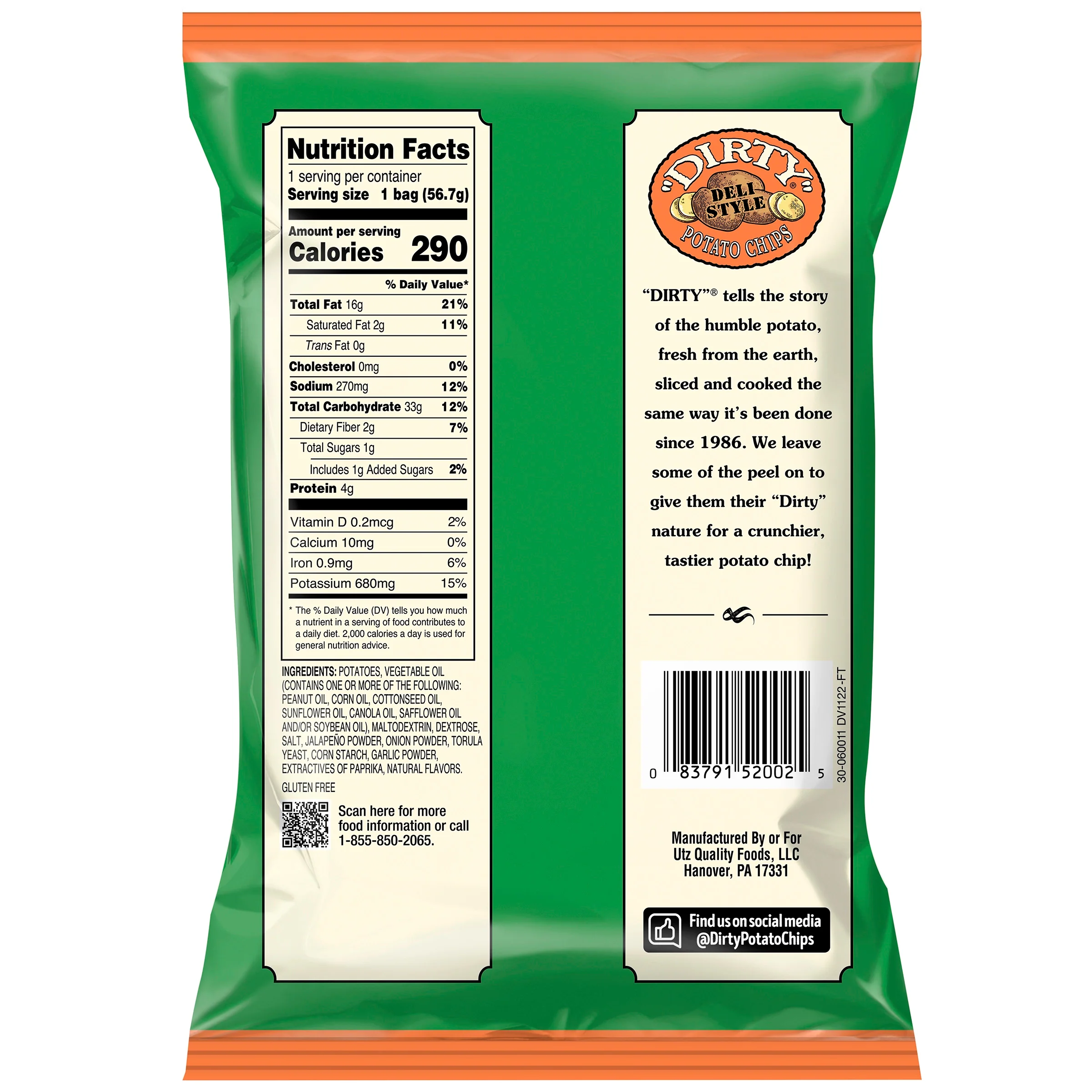 Dirty Kettle Style Potato Chips Jalapeno Heat 2 oz - Image 5