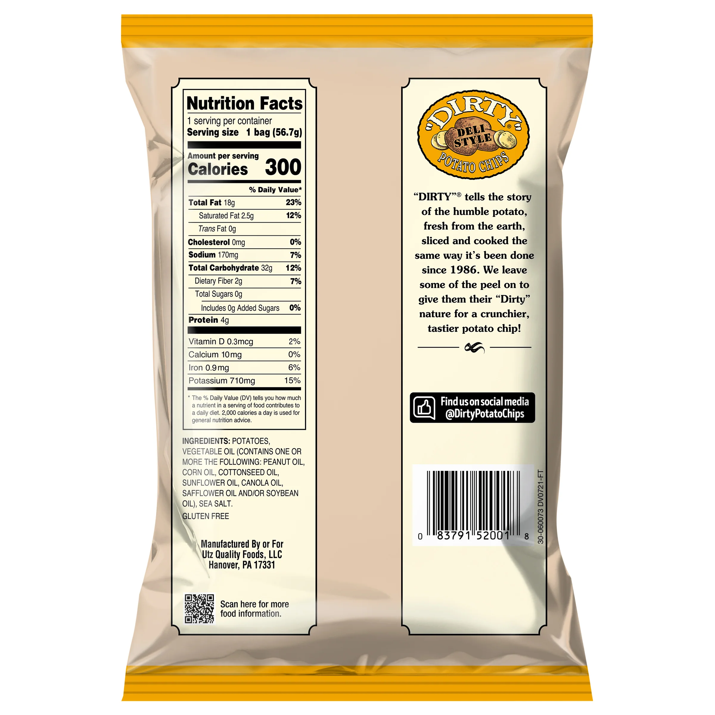Dirty Kettle Style Potato Chips Sea Salted 2 oz - Image 5