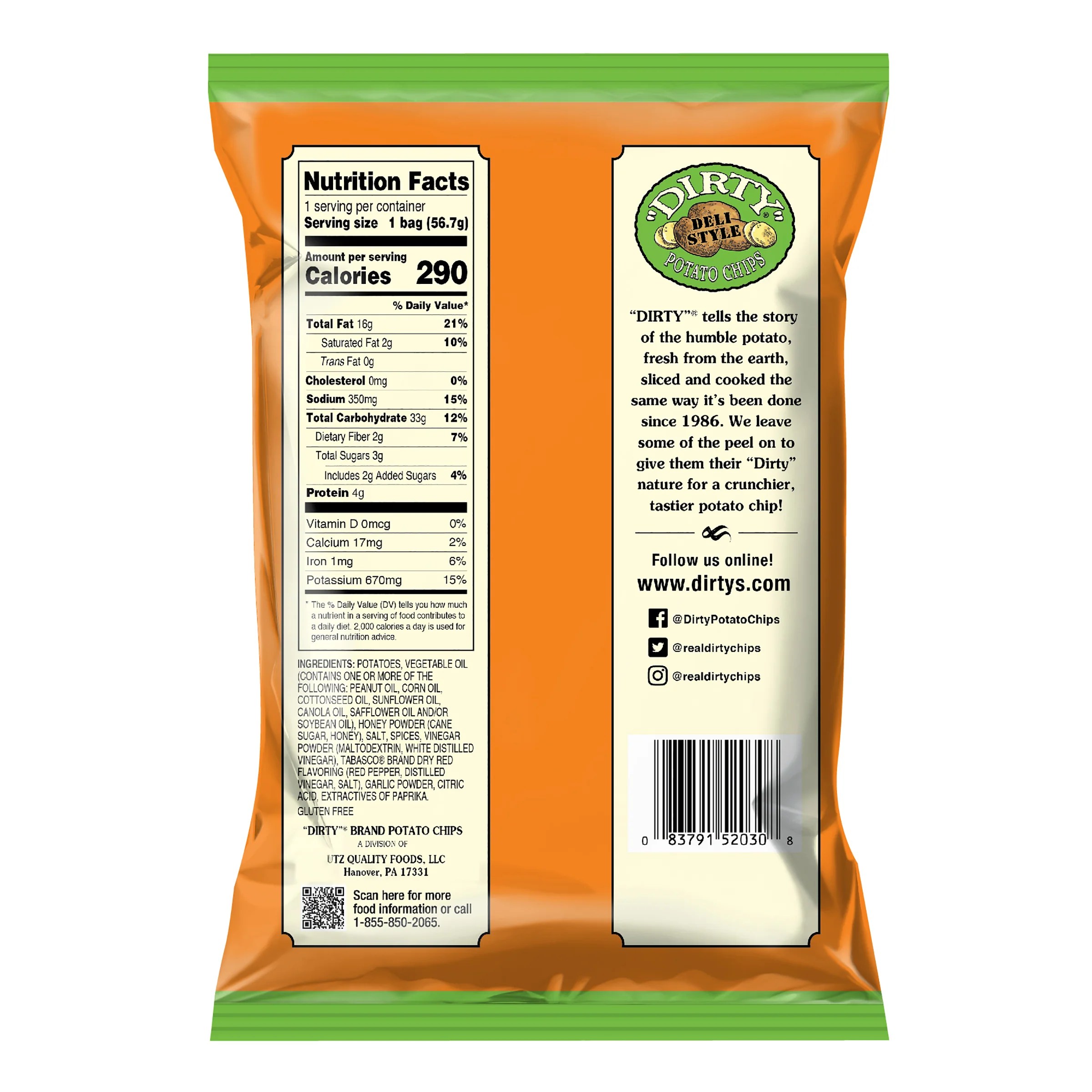 Dirty Kettle Style Potato Chips Sriracha & Honey 2 oz - Image 5
