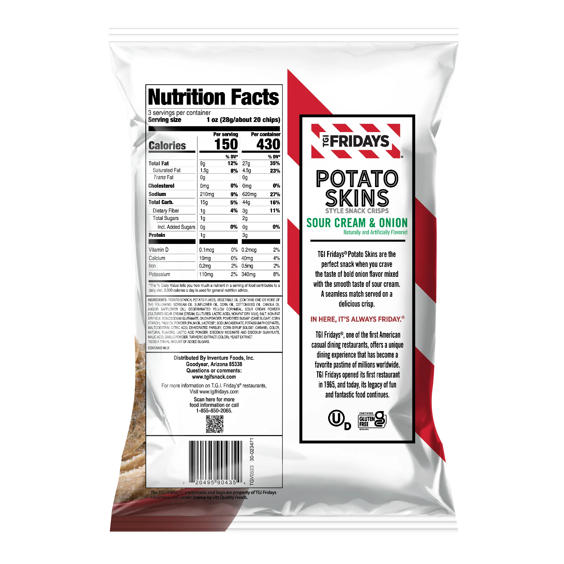 TGI Fridays Sour Cream & Onion Potato Skins 3 oz - Image 5