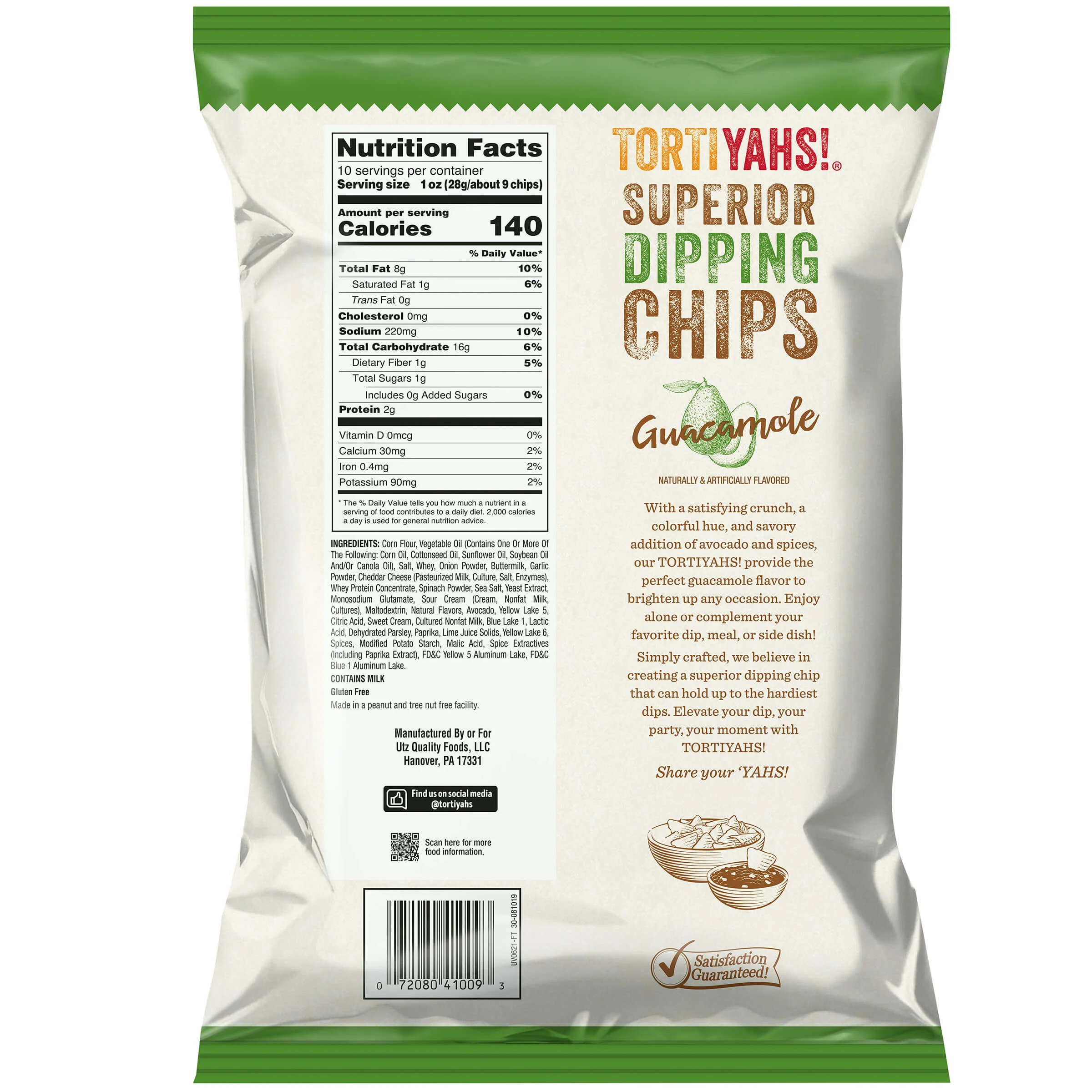 TORTIYAHS!® Superior Dipping Chips Guacamole 10 oz - Image 3