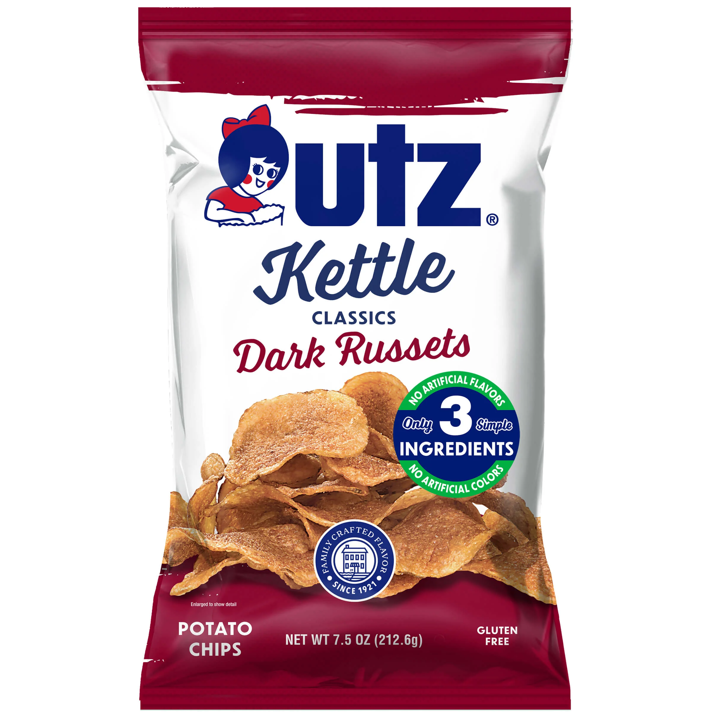 Utz Kettle Classics Potato Chips Dark Russets 7.5 oz