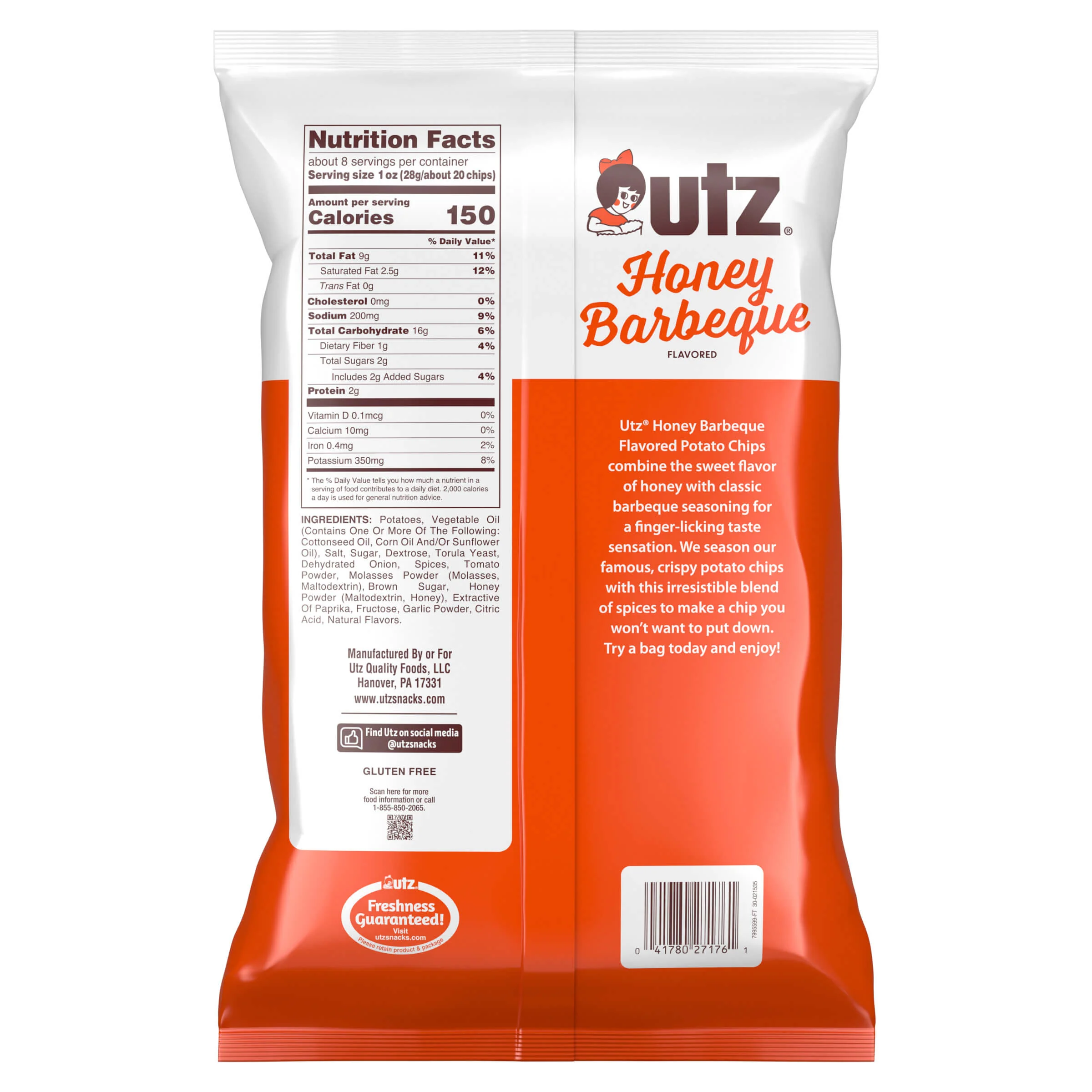 Utz Potato Chips Honey Barbeque 7.75 oz - Image 4