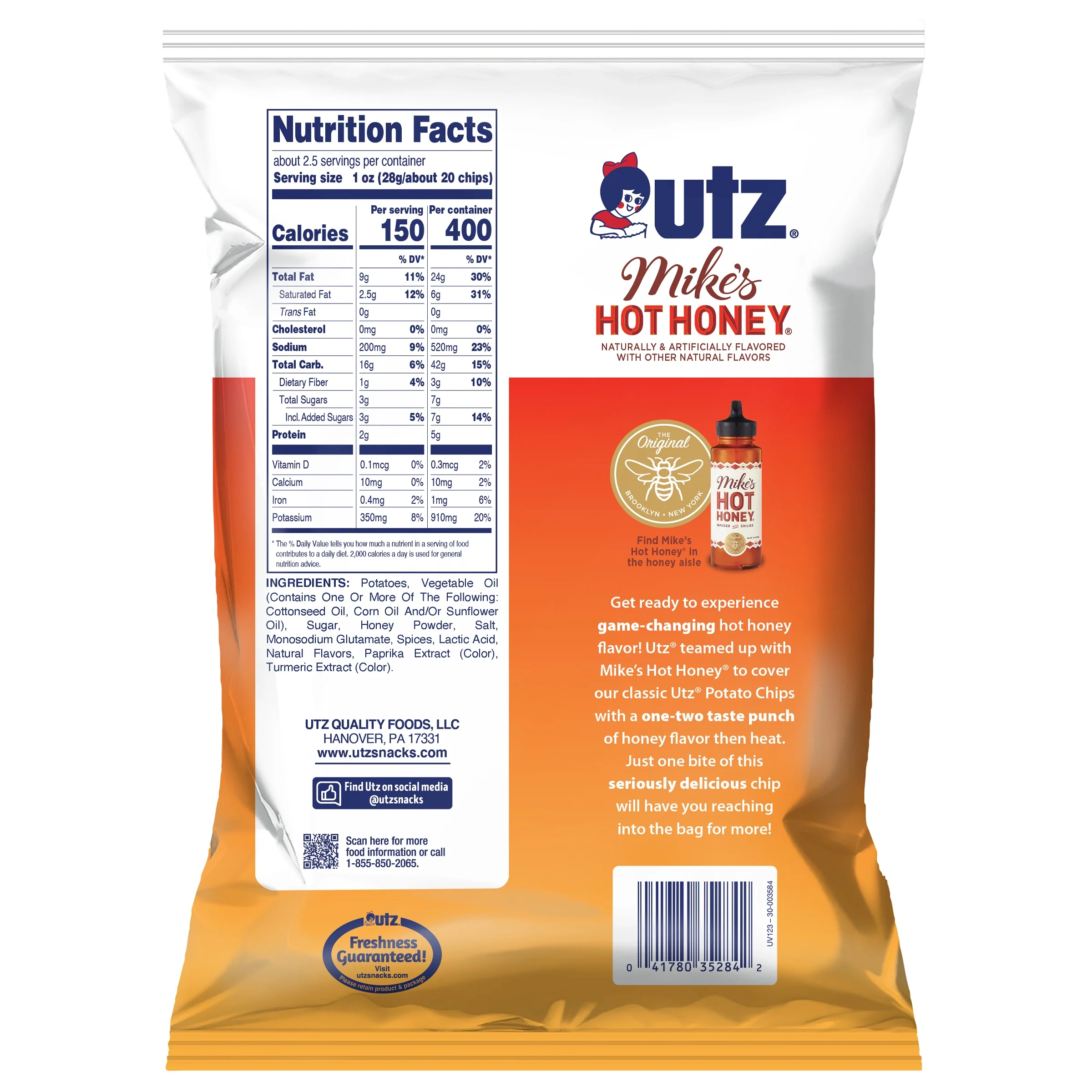 Utz Potato Chips Mike's Hot Honey 2.625 oz - Image 4