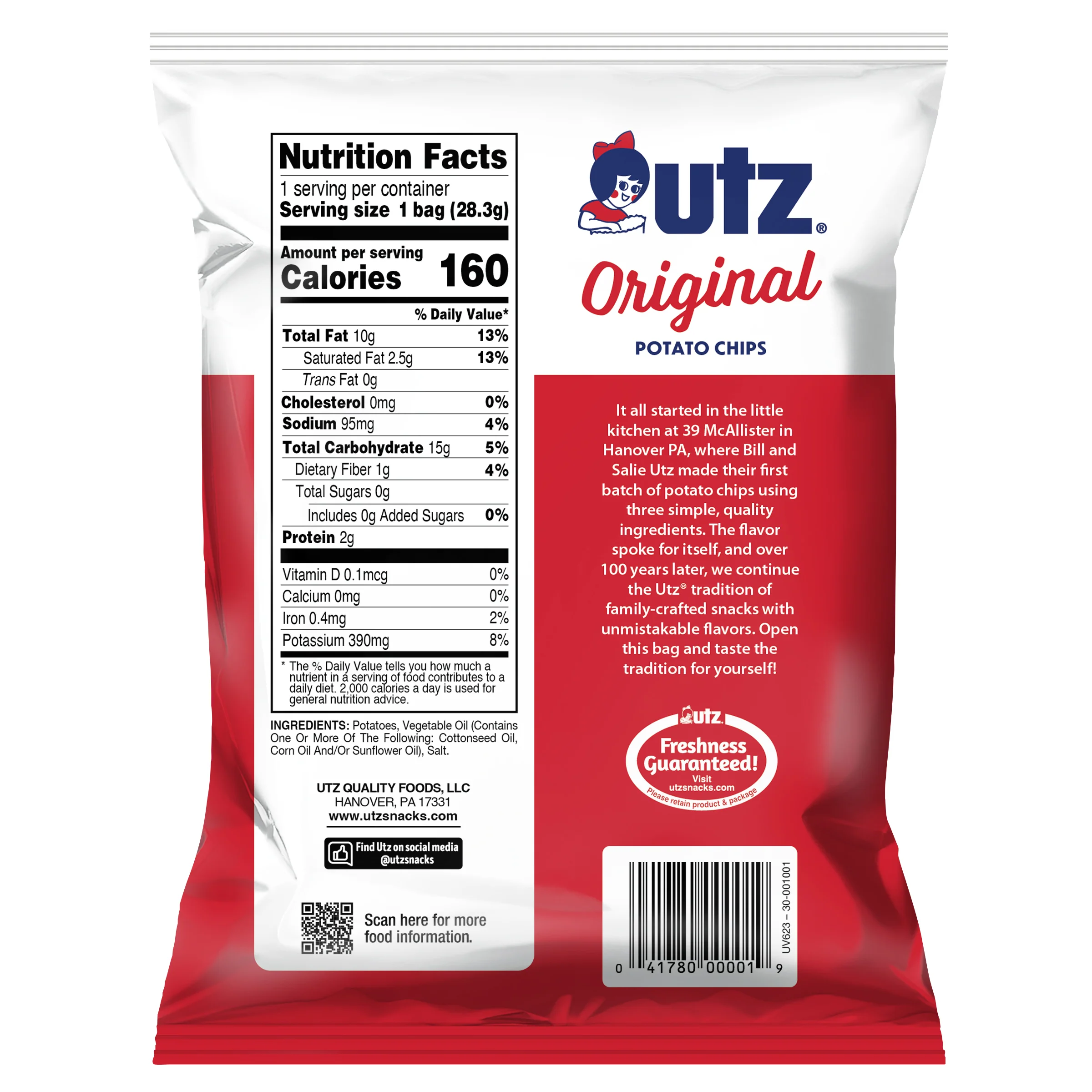 Utz Potato Chips Original 1 oz. - Image 6