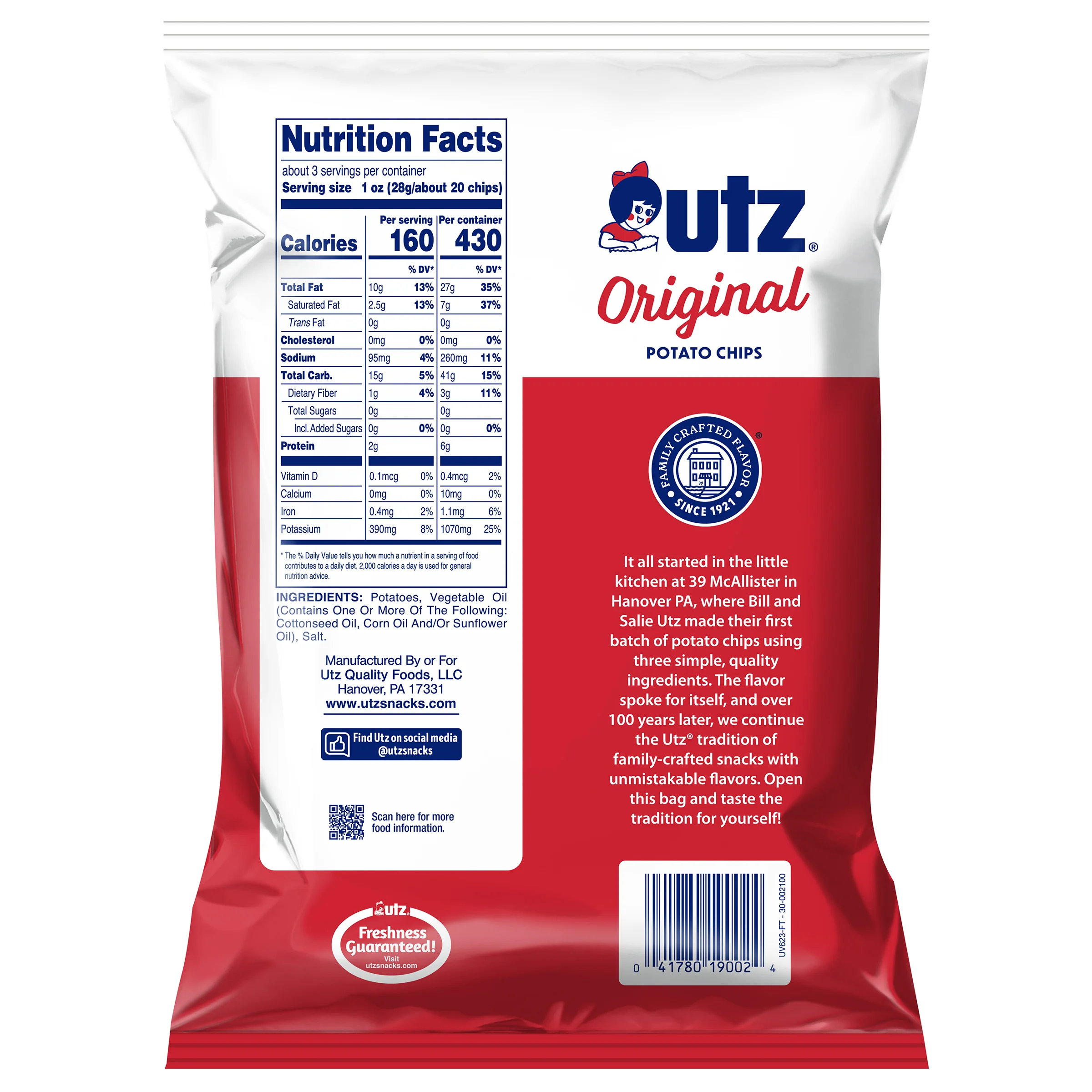 Utz Potato Chips Original 2.75 oz. - Image 6