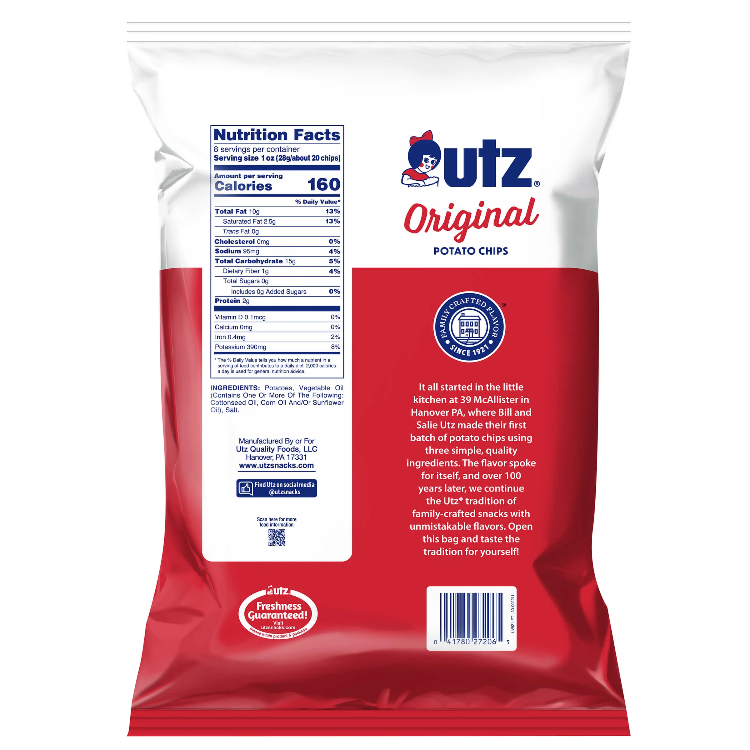 Utz Potato Chips Original 8 oz - Image 5