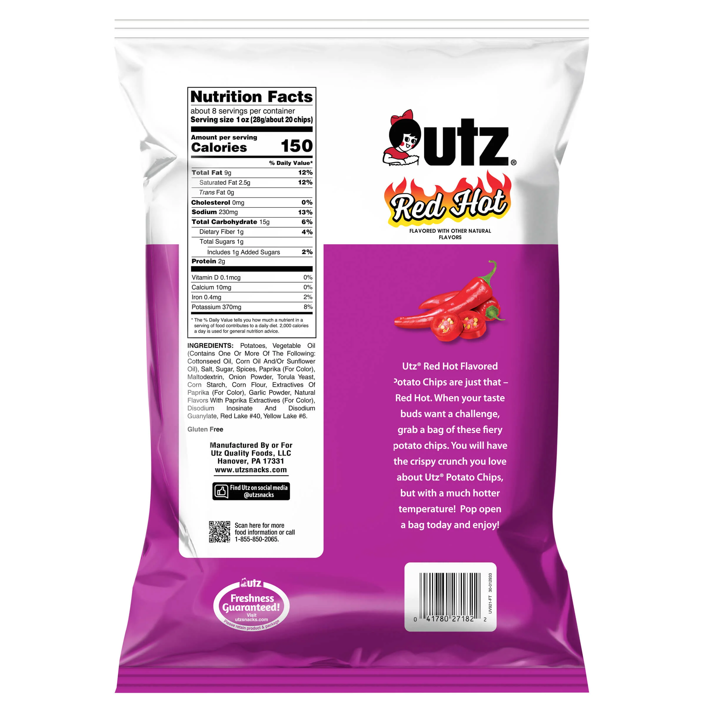 Utz Potato Chips Red Hot 7.75 oz - Image 5