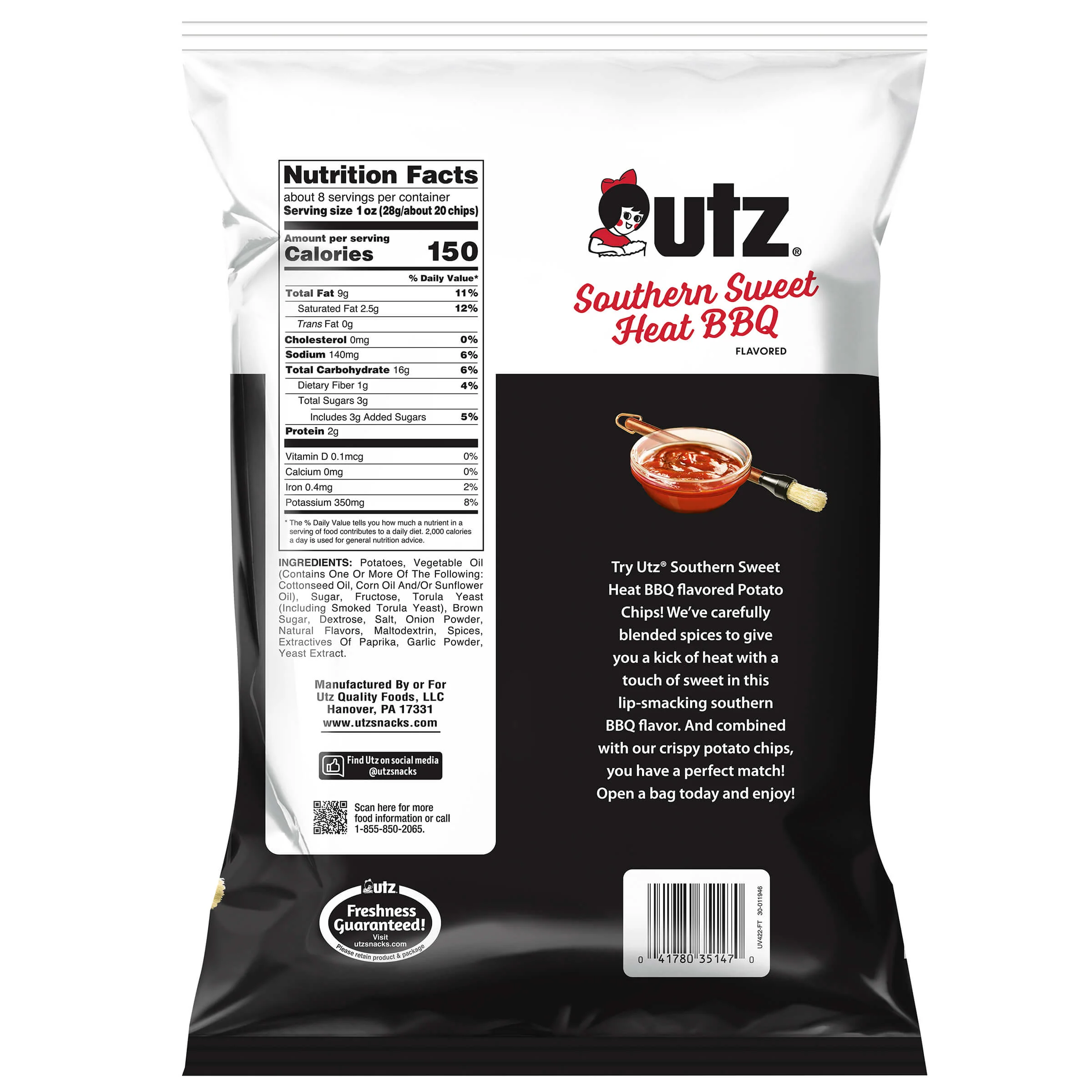 Utz Potato Chips Southern Sweet Heat BBQ 7.75 oz - Image 3