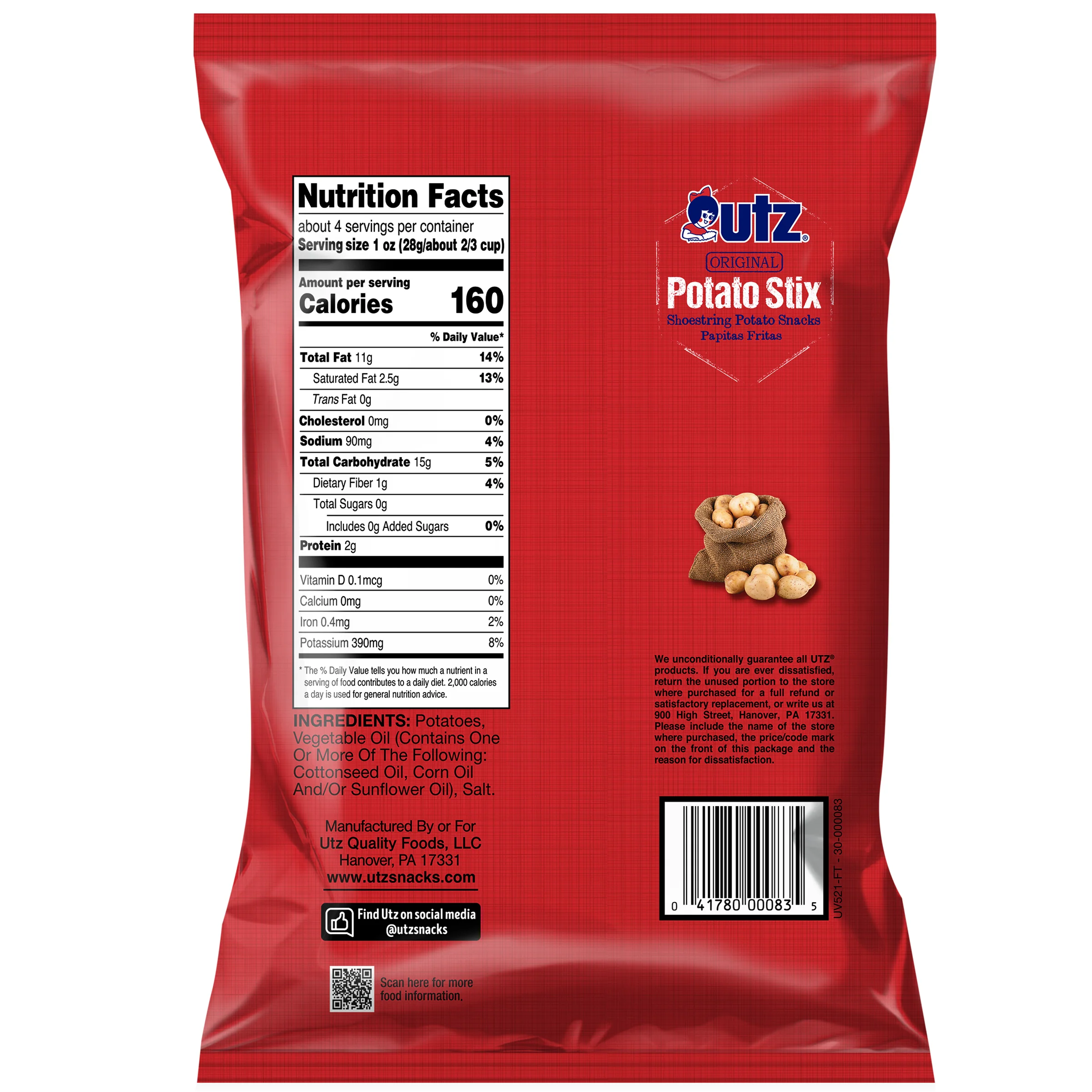 Utz Potato Stix Original 3.75 oz. - Image 4