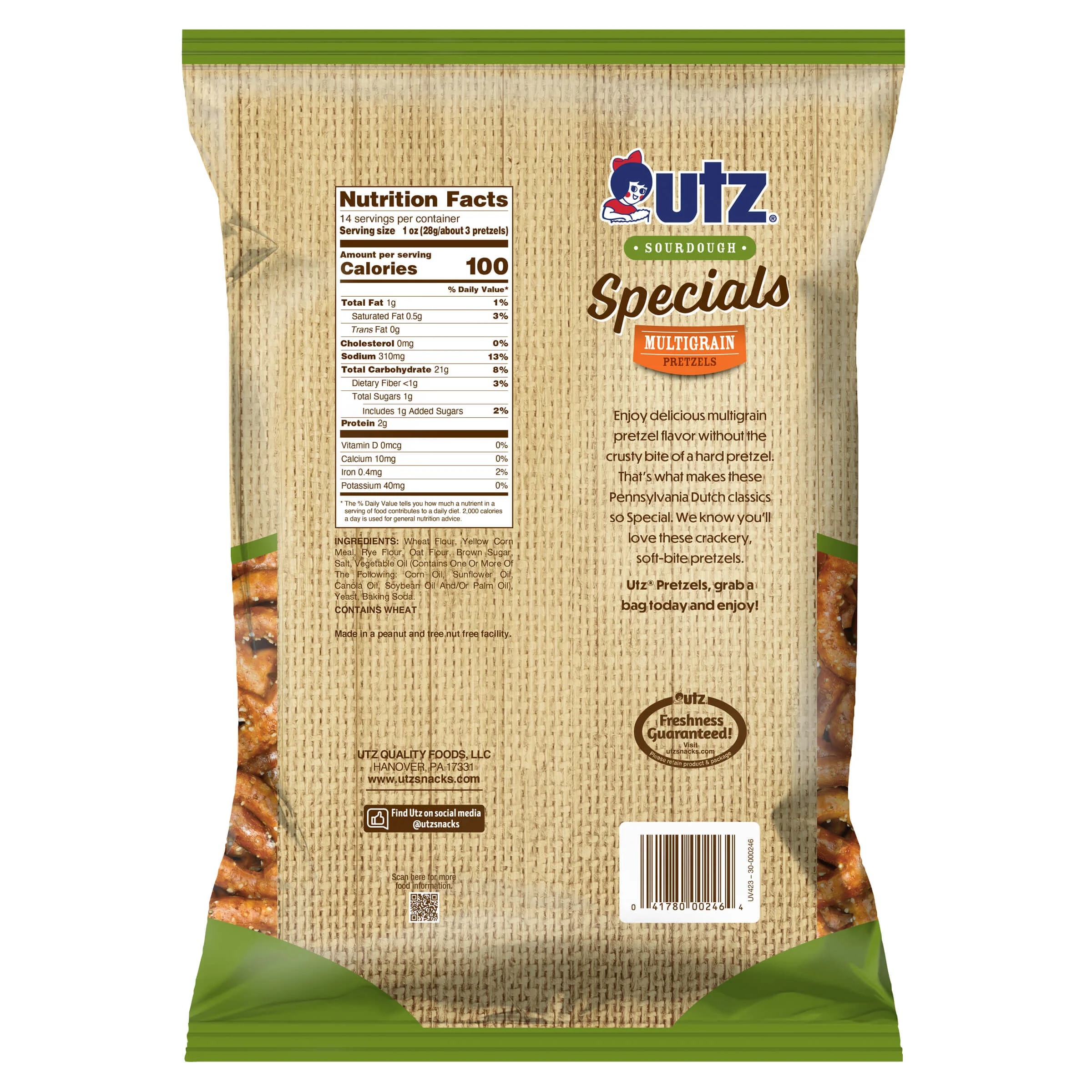 Utz Pretzels Sourdough Specials Multigrain 14 oz - Image 3