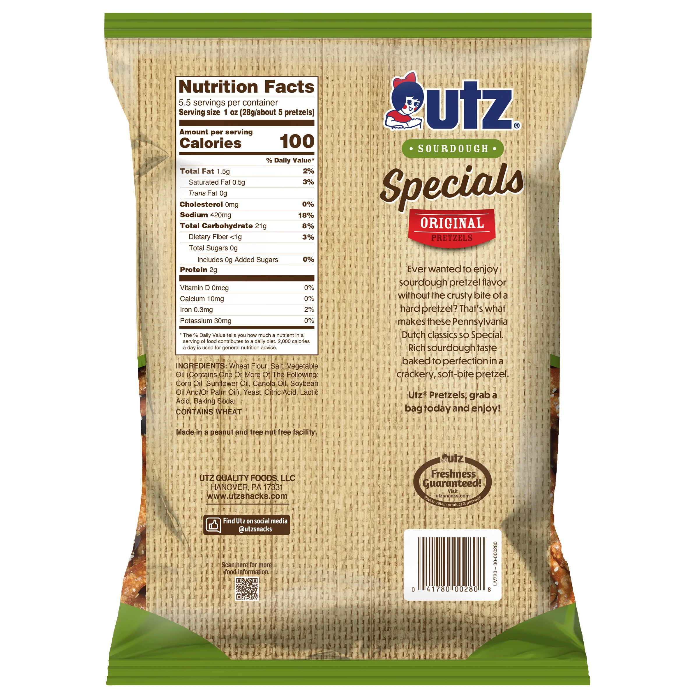 Utz Pretzels, Sourdough Specials Original 5.5 oz. - Image 3