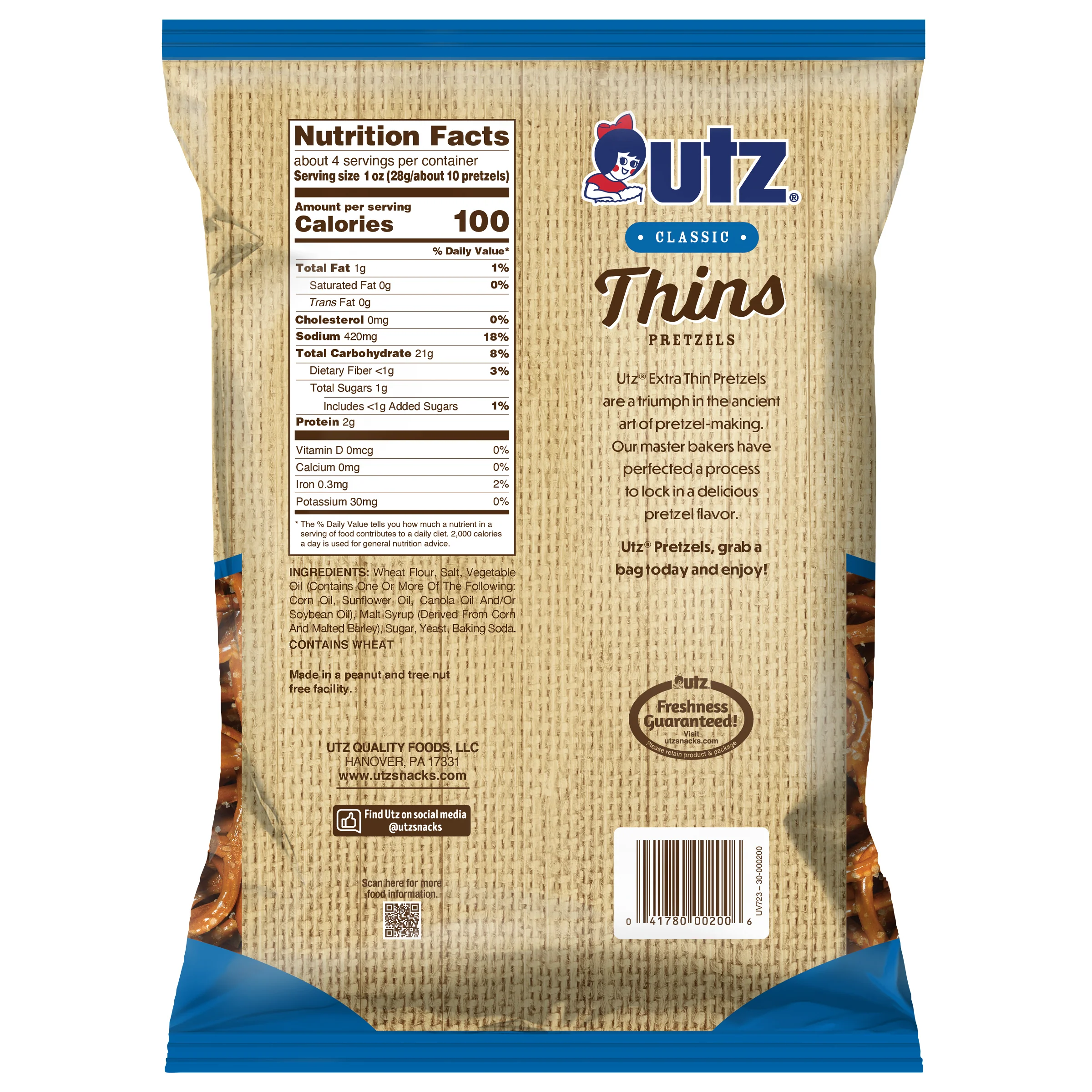 Utz Pretzels Extra Thins 3.875 oz - Image 4
