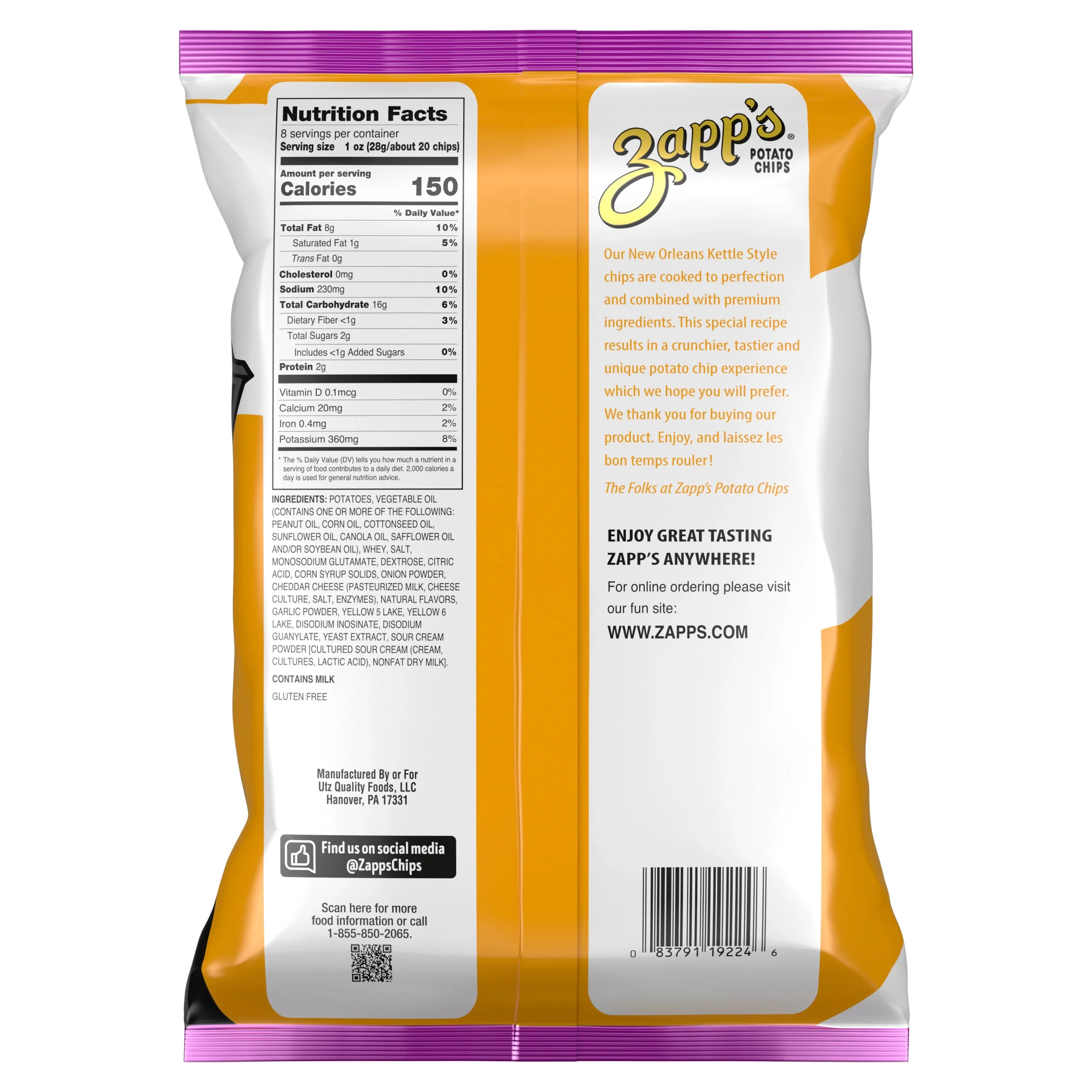 Zapp's Big Cheezy Kettle Chips - 8oz - Image 4