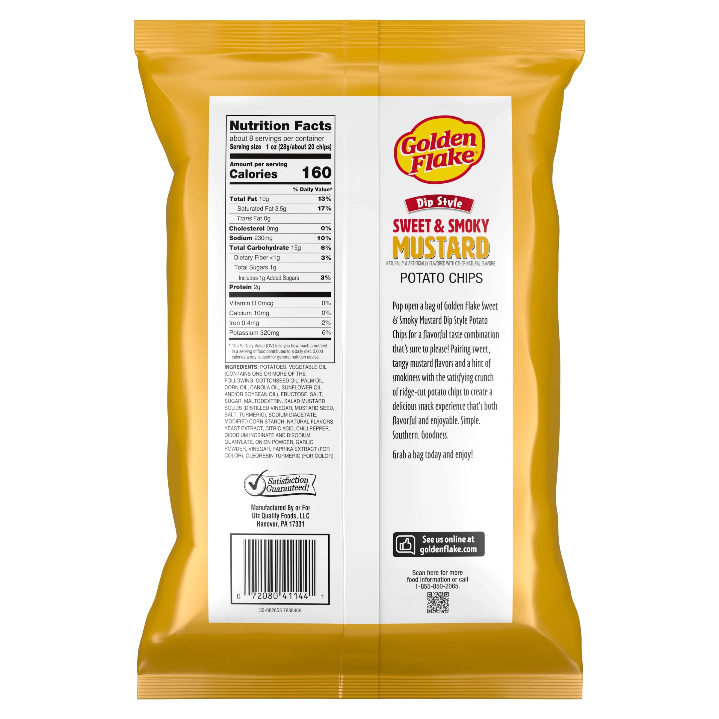 Golden Flake Potato Chips Dip Style Sweet & Smoky Mustard 7.5 oz. - Image 3