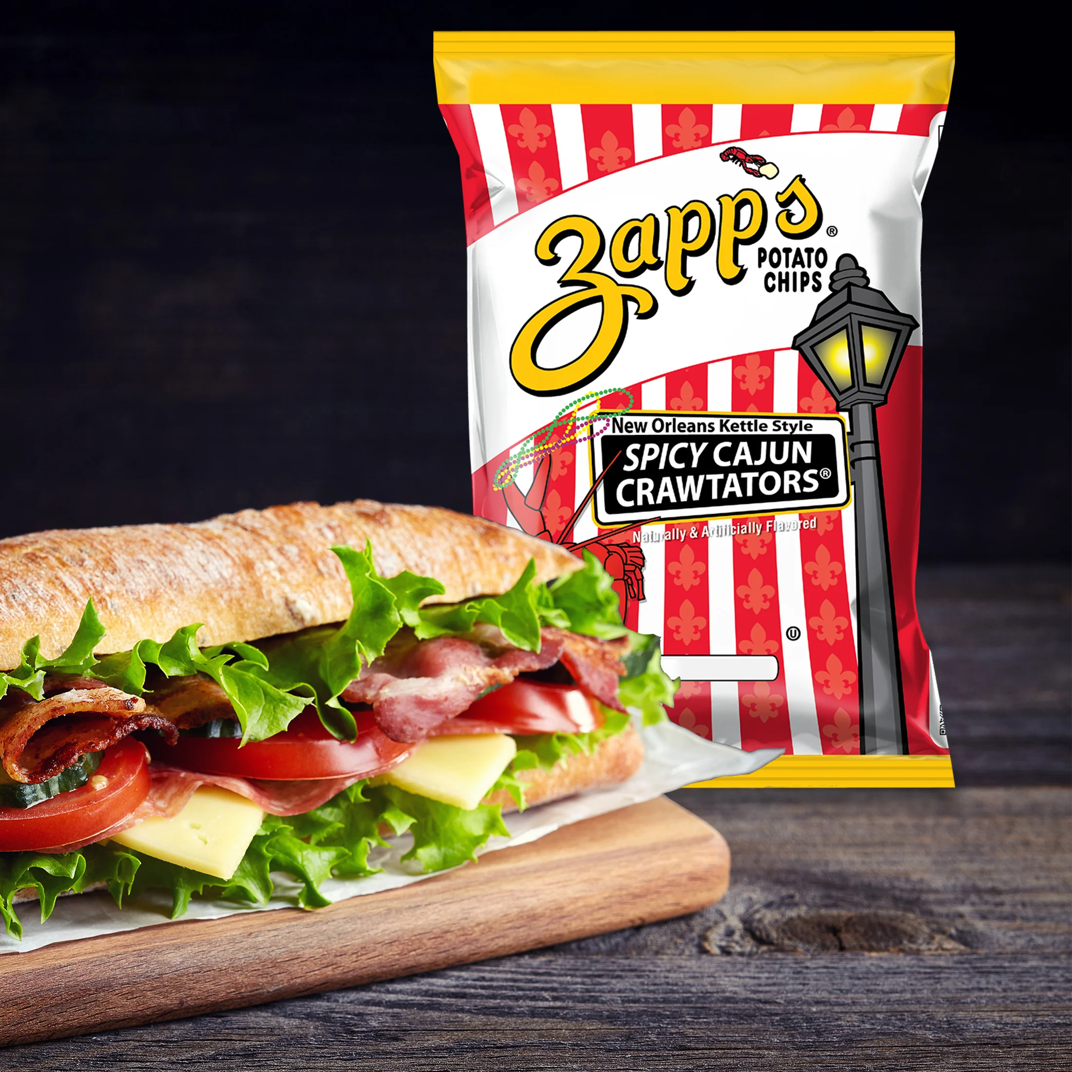 Zapp's Kettle Potato Chips Spicy Cajun Crawtators 2 oz. - Image 2