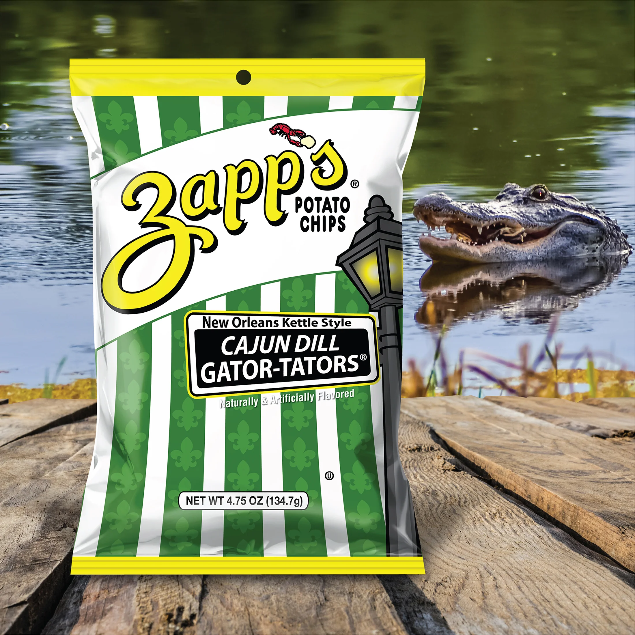 Zapp's Kettle Potato Chips Cajun Dill Gator-tator - Image 6