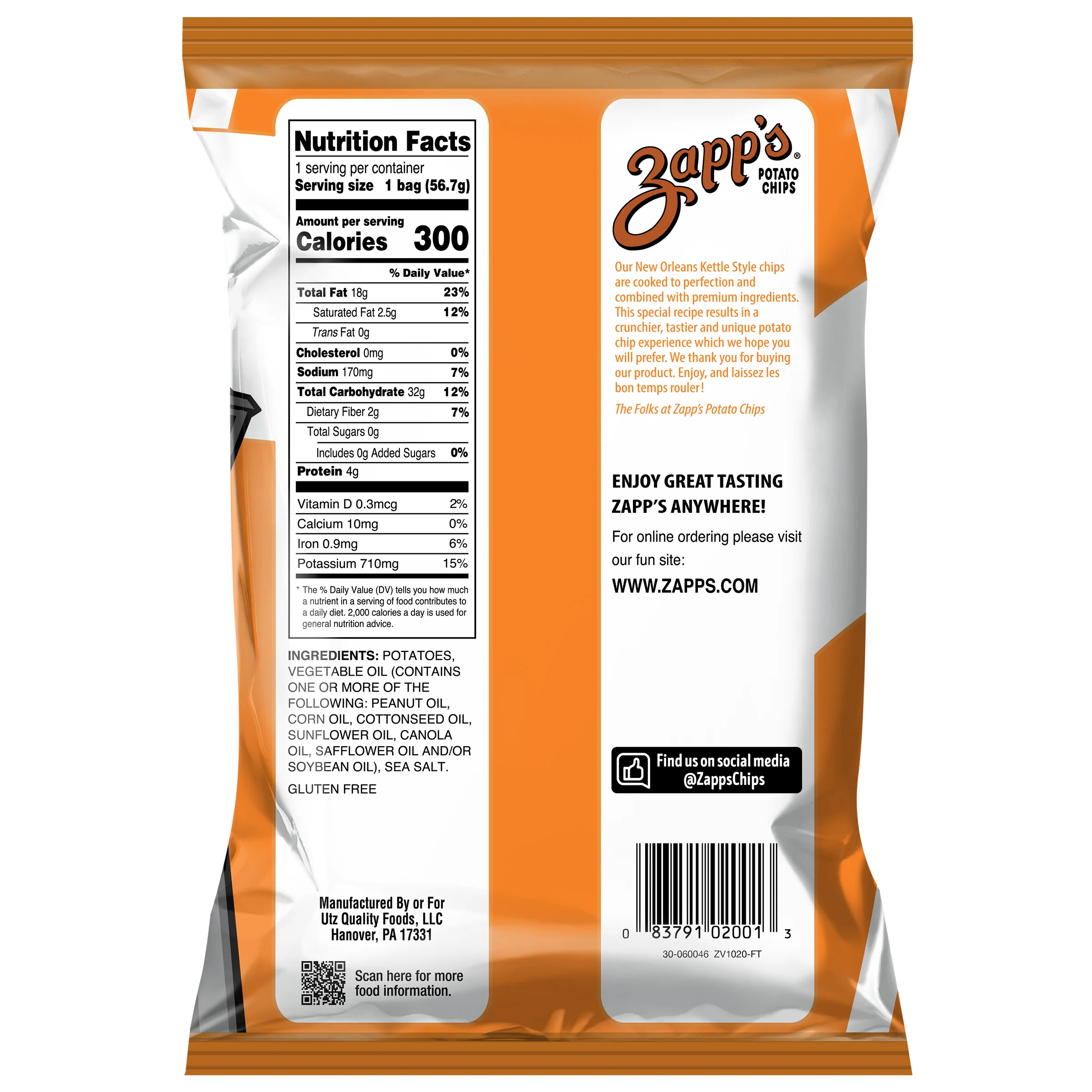 Zapp's Kettle Potato Chips Regular 2 oz. - Image 6