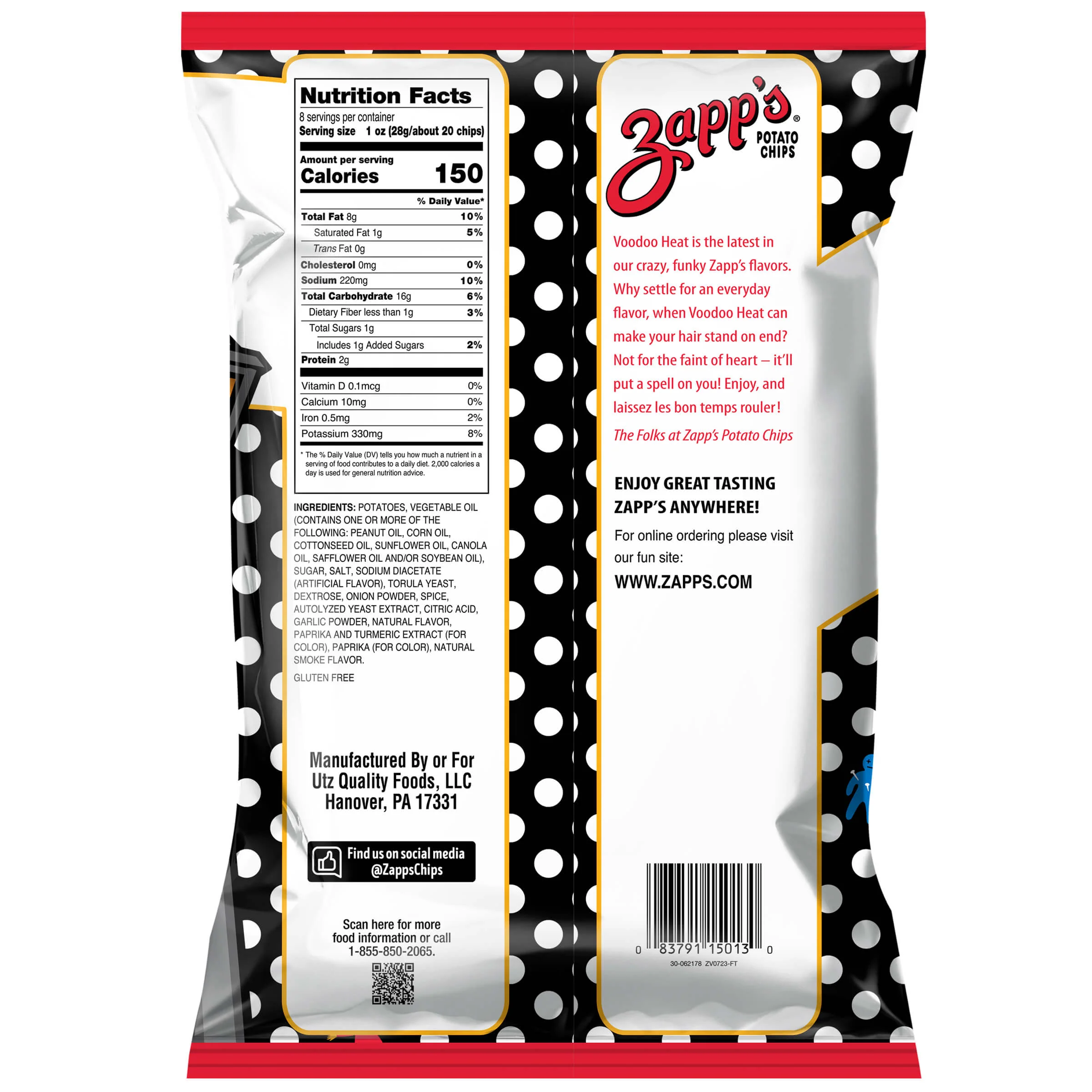 Zapp's Kettle Potato Chips Voodoo Heat 8 oz - Image 6