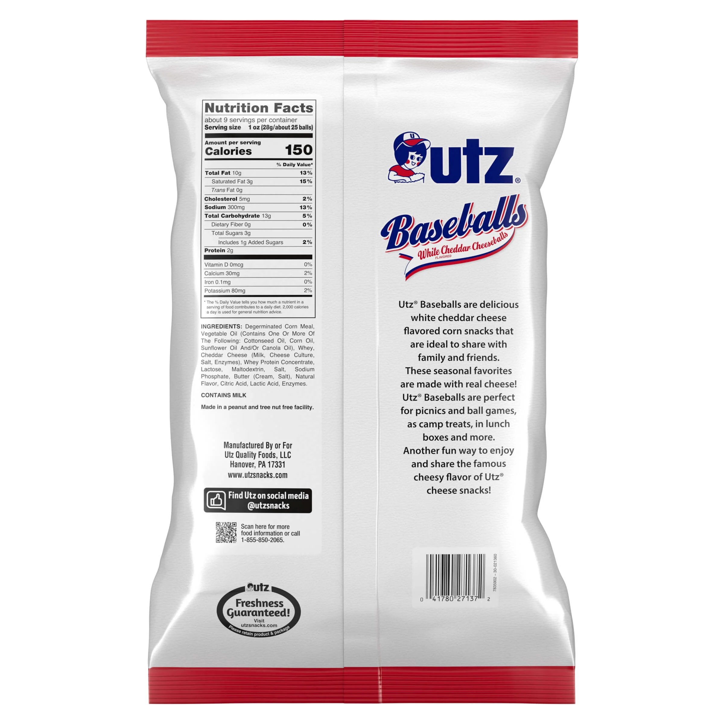 Utz Cheese Balls White Cheddar Baseballs - Image 5