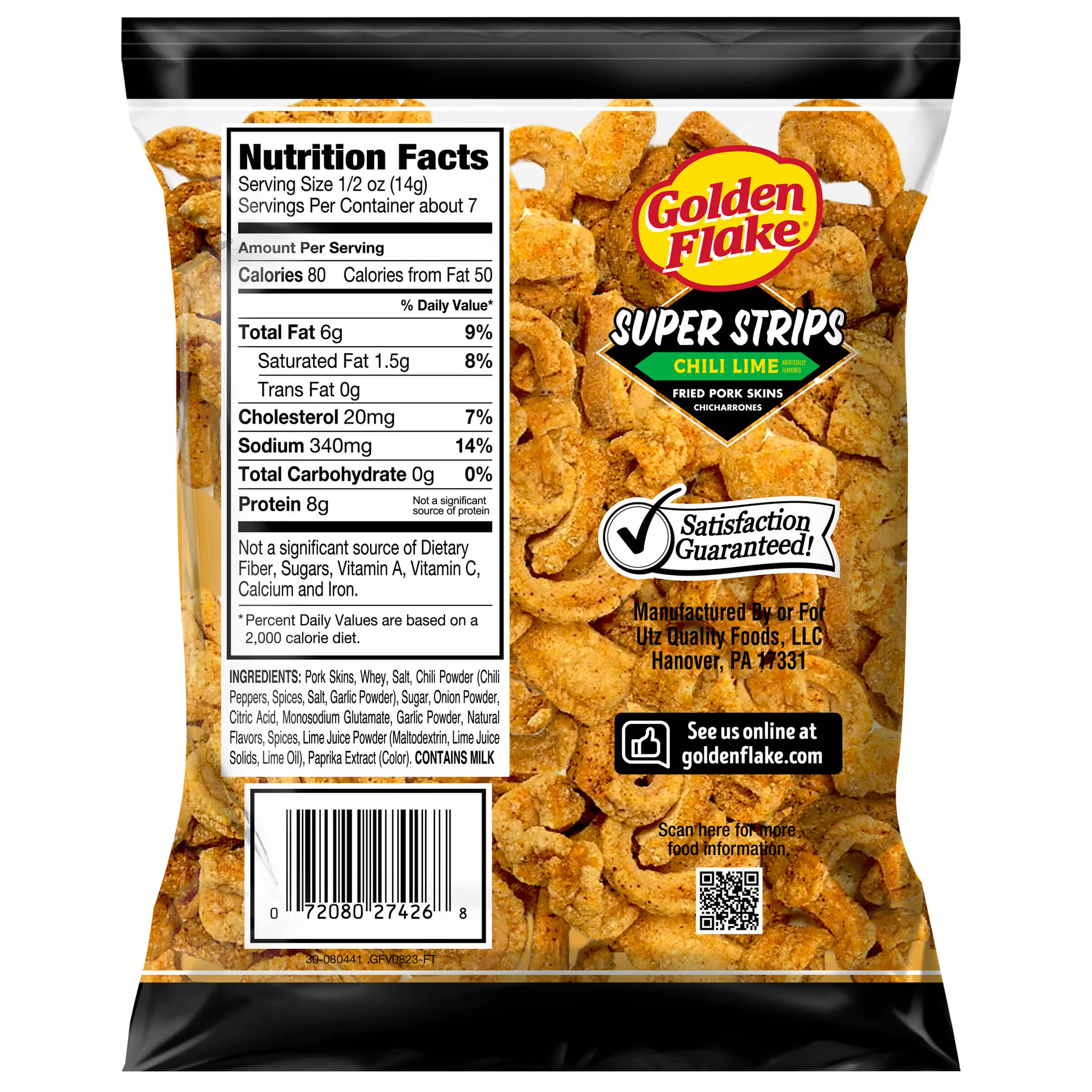 Golden Flake Pork Skins Super Strips Chili Lime - Image 5