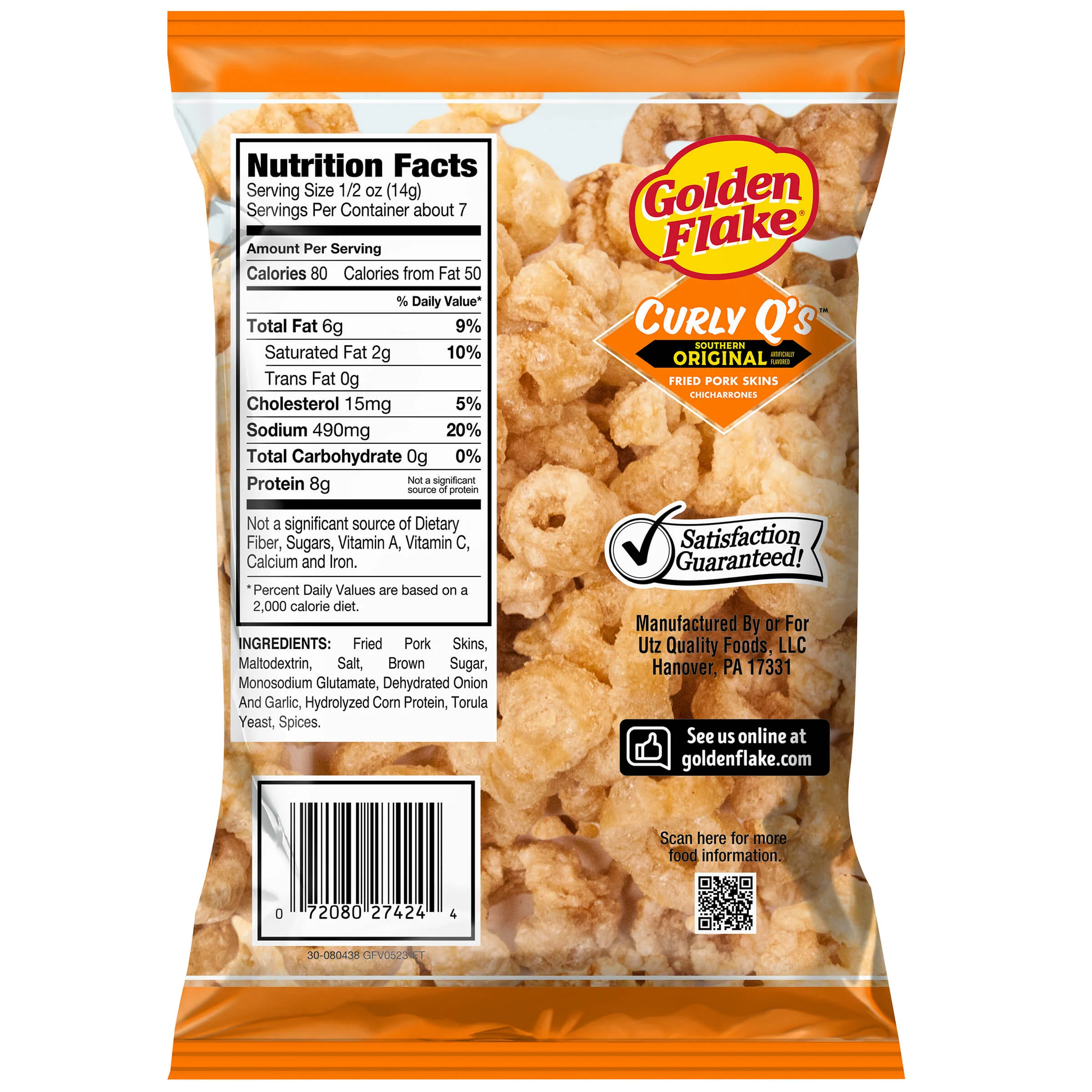 Golden Flake Pork Skins Curly Q's Original - Image 5
