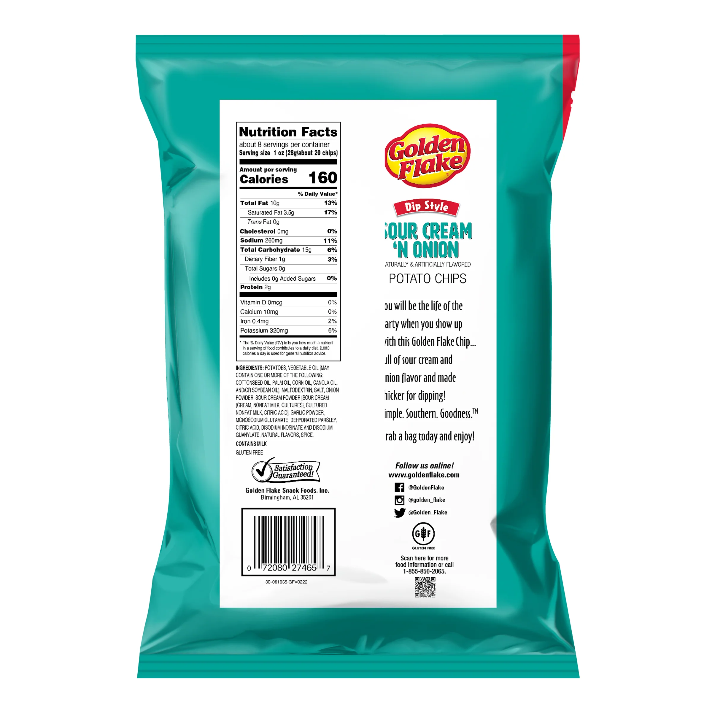 Golden Flake Potato Chips Dip Style Sour Cream & Onion - Image 5