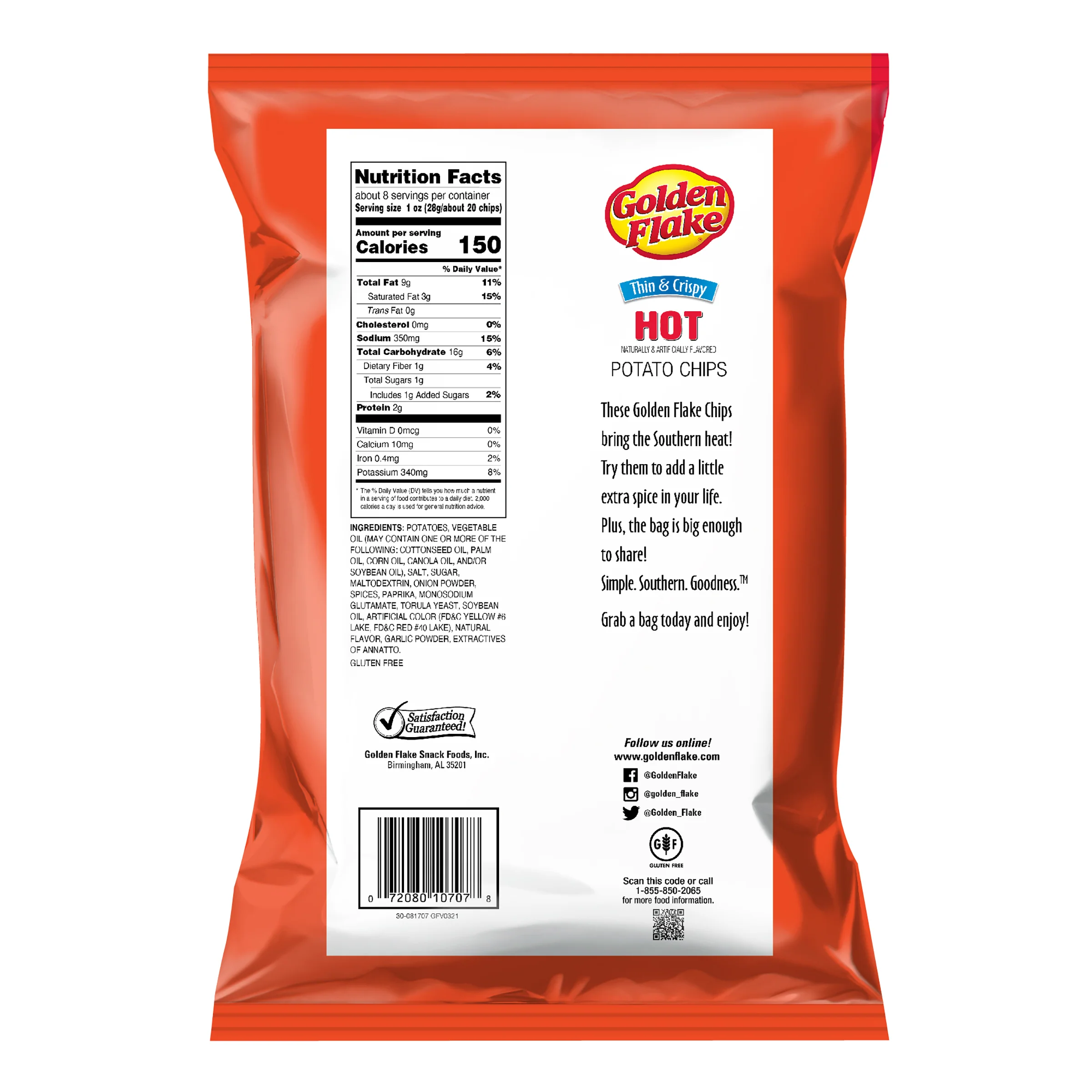 Golden Flake Potato Chips Thin & Crispy Hot - Image 5