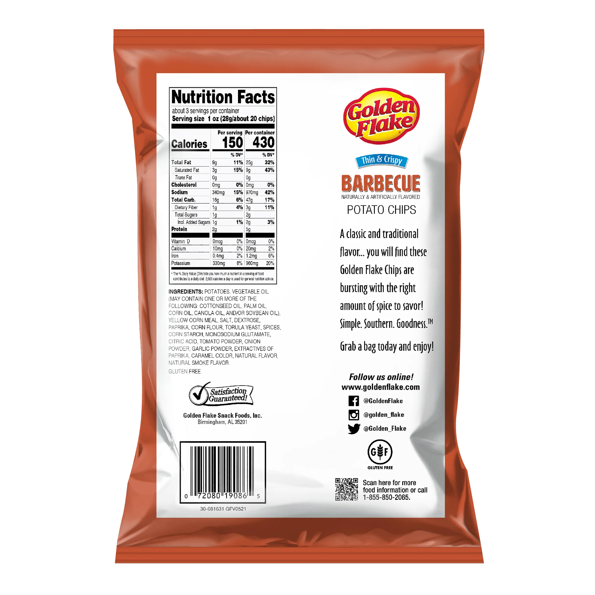 Golden Flake Potato Chips Thin & Crispy Barbecue - Image 5