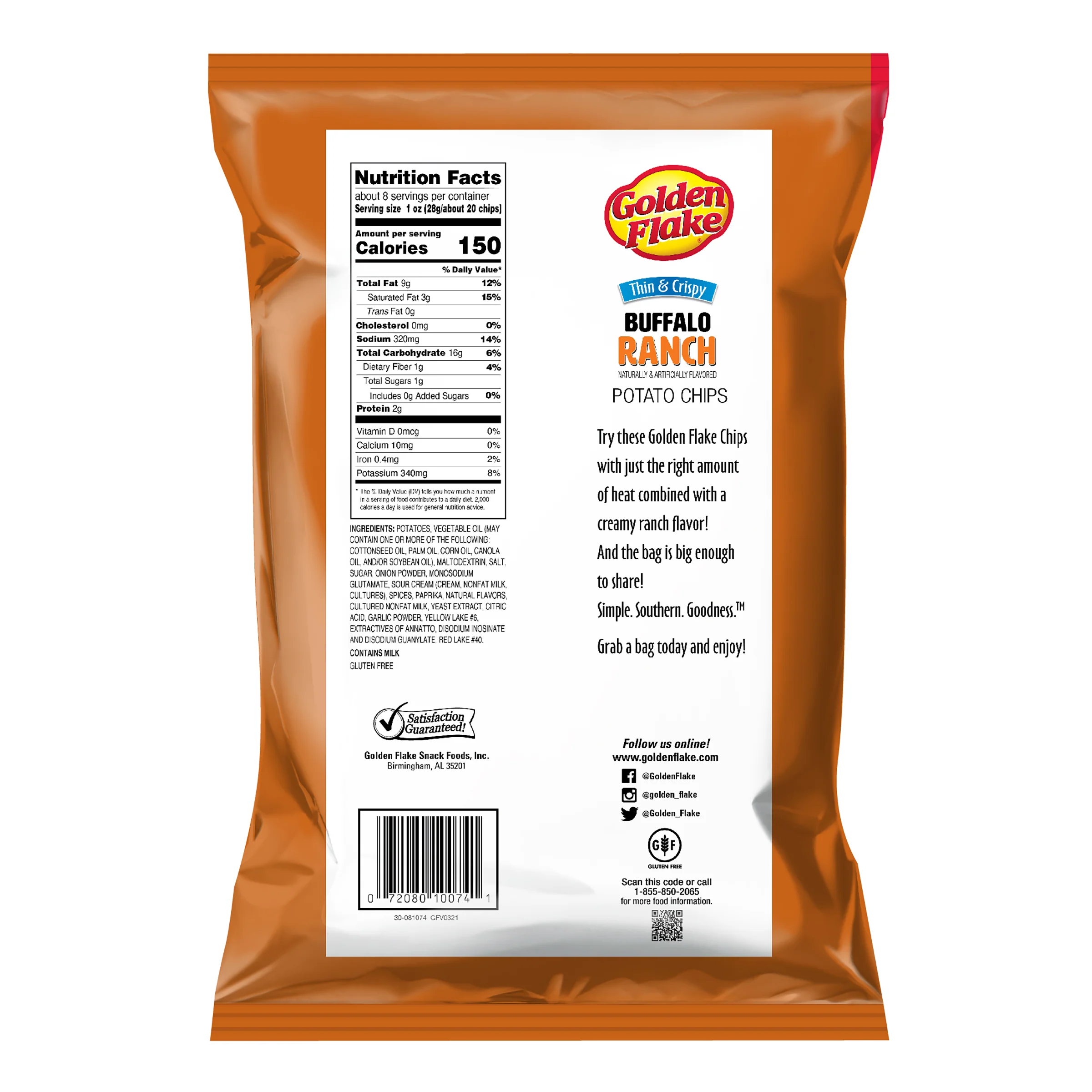 Golden Flake Potato Chips Thin & Crispy Buffalo Ranch - Image 3