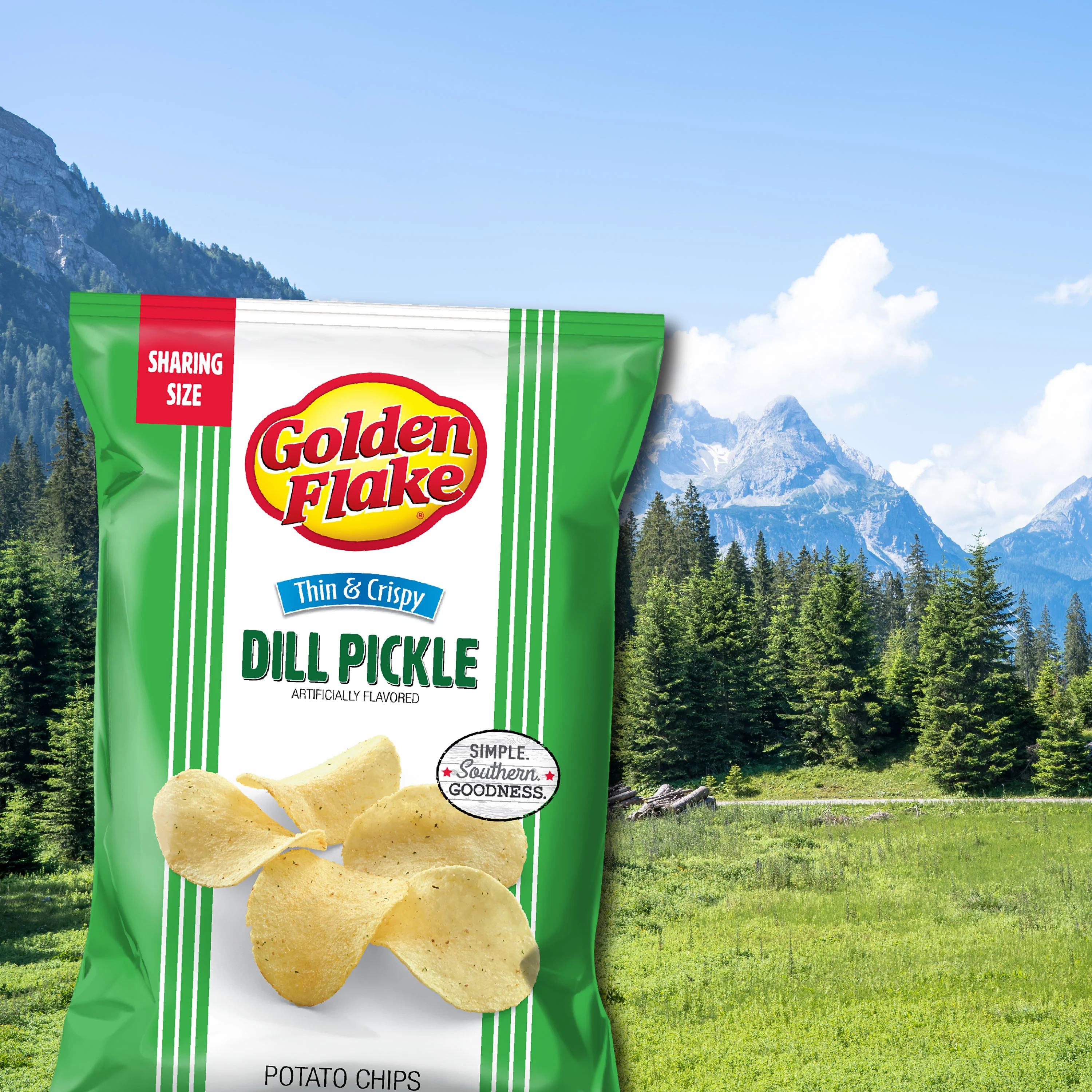Golden Flake Potato Chips Thin & Crispy Dill Pickle - Image 4