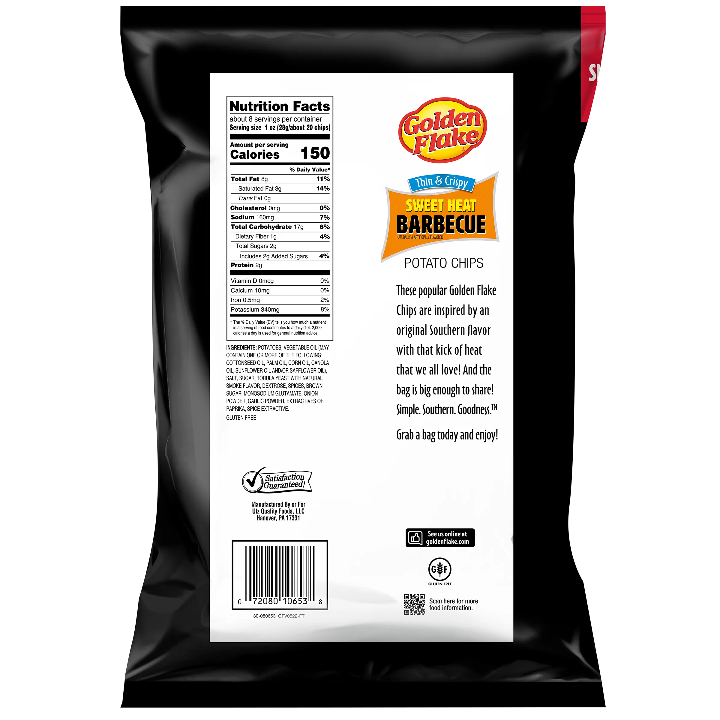 Golden Flake Potato Chips Thin & Crispy Sweet Heat Barbecue - Image 6