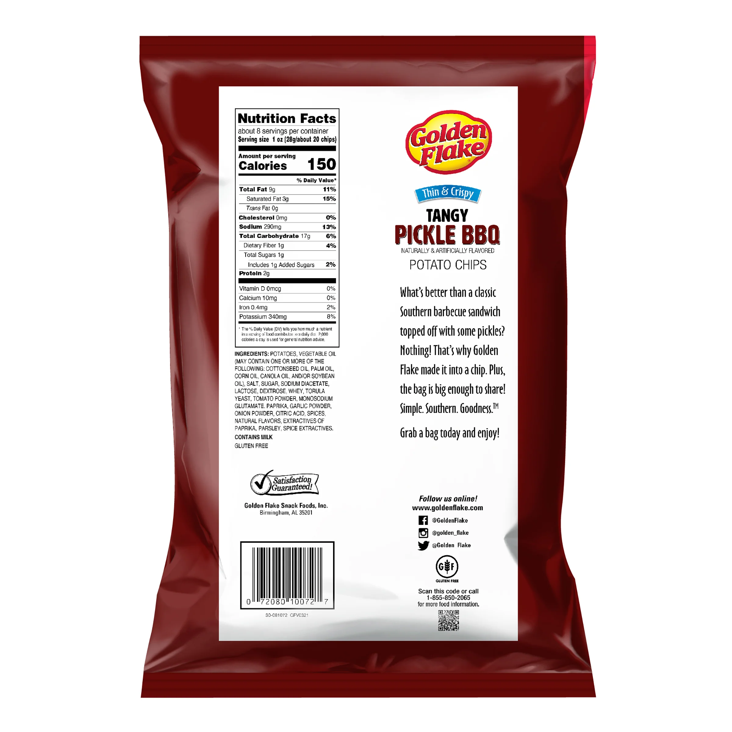 Golden Flake Potato Chips Thin & Crispy Tangy Pickle BBQ - Image 5