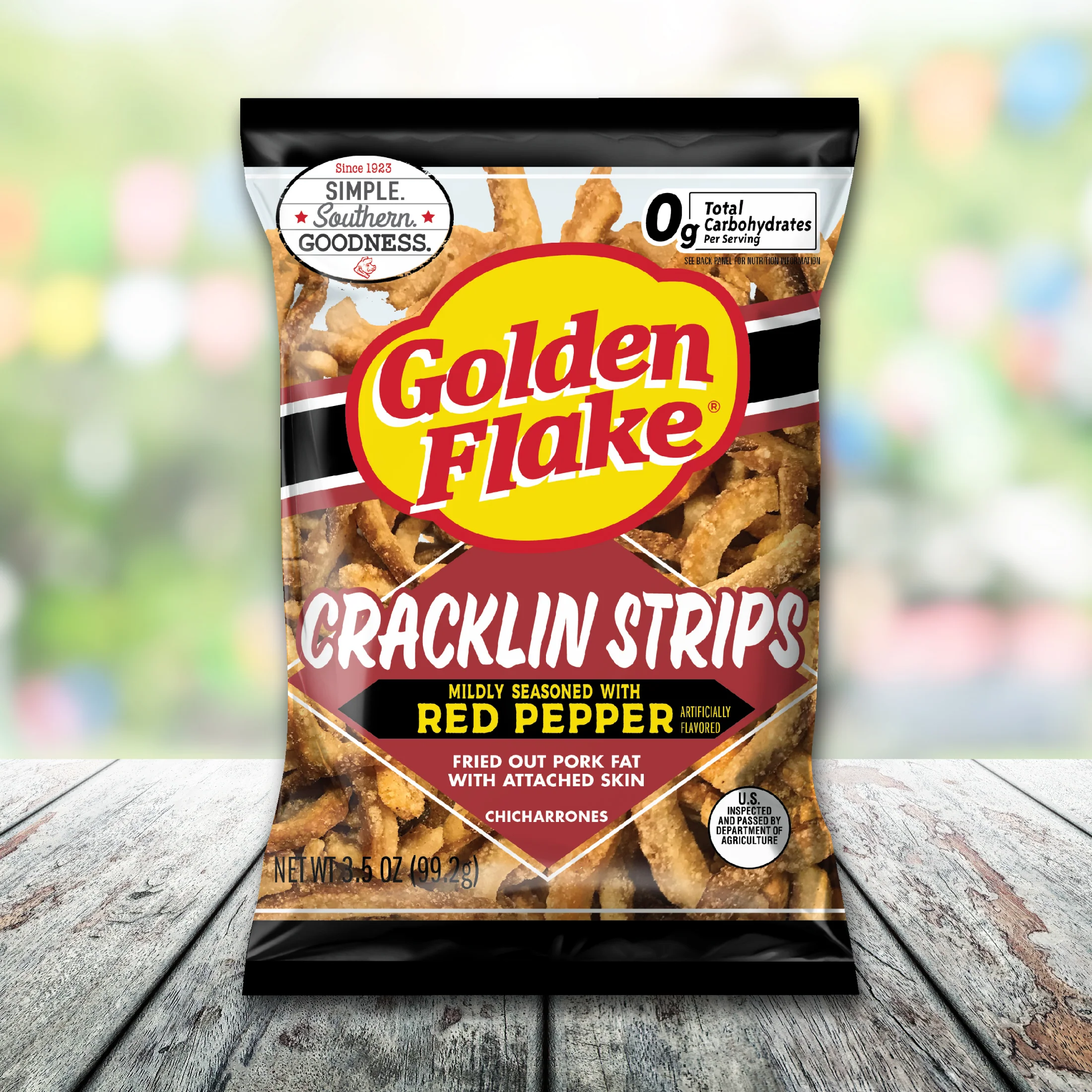Golden Flake Pork Cracklin Skins Mild Red Pepper - Image 5