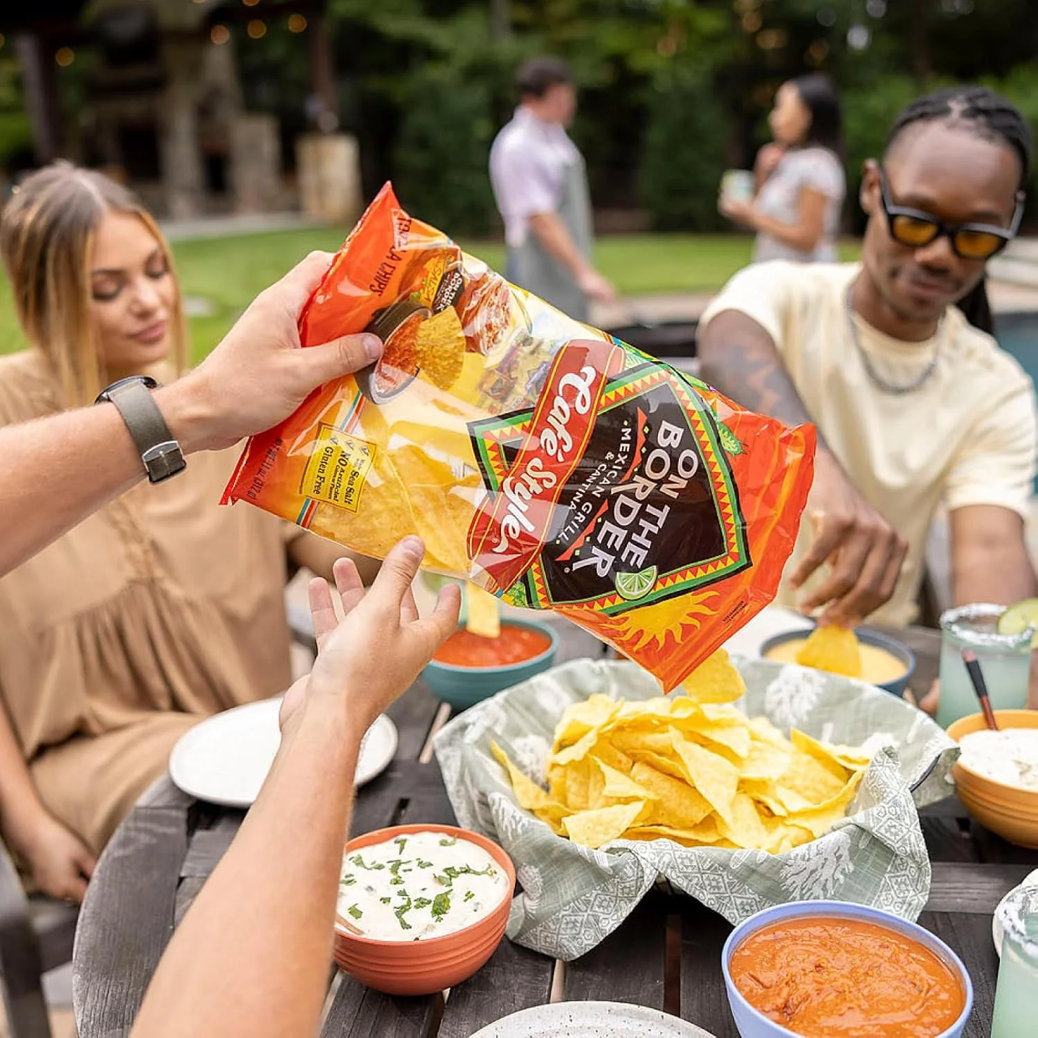 On The Border Party Starter Bundle — 2 Classic Café Style Chips + Medium Salsa + Monterey Jack Queso - Image 4