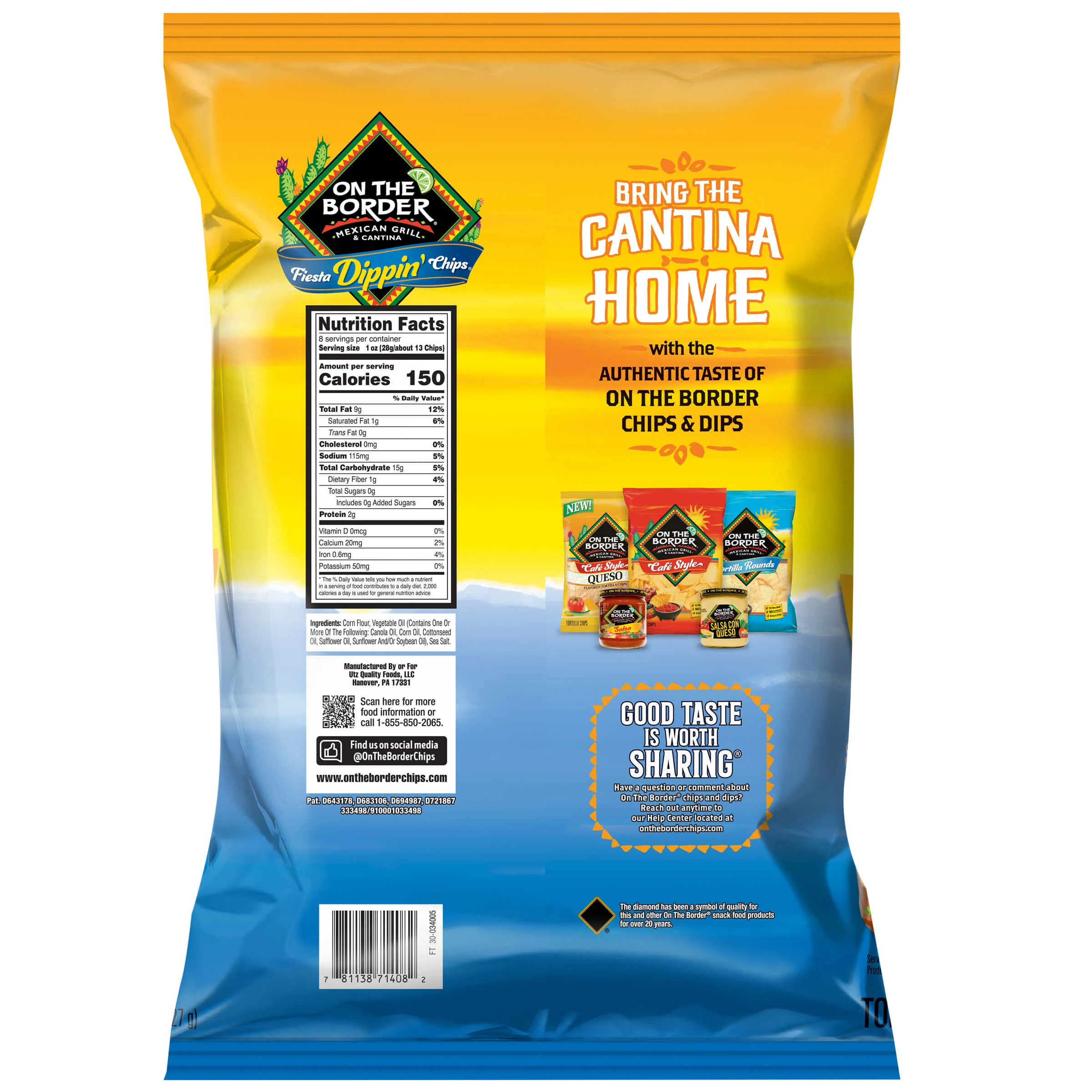 On The Border Tortilla Chips Fiesta Dippin' Chips - Image 6