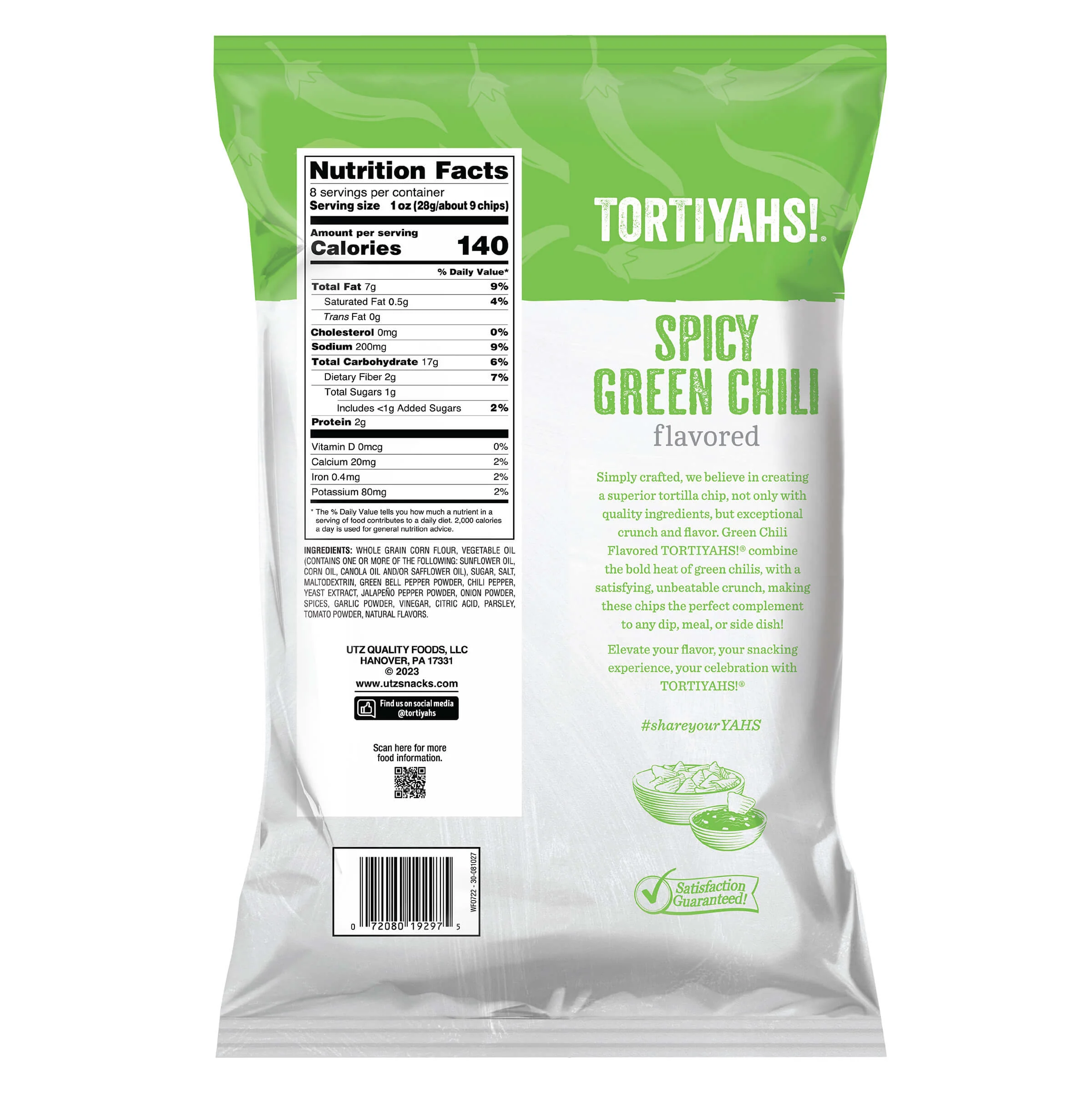 TORTIYAHS!® Spicy Green Chili Tortilla Chips - Image 6