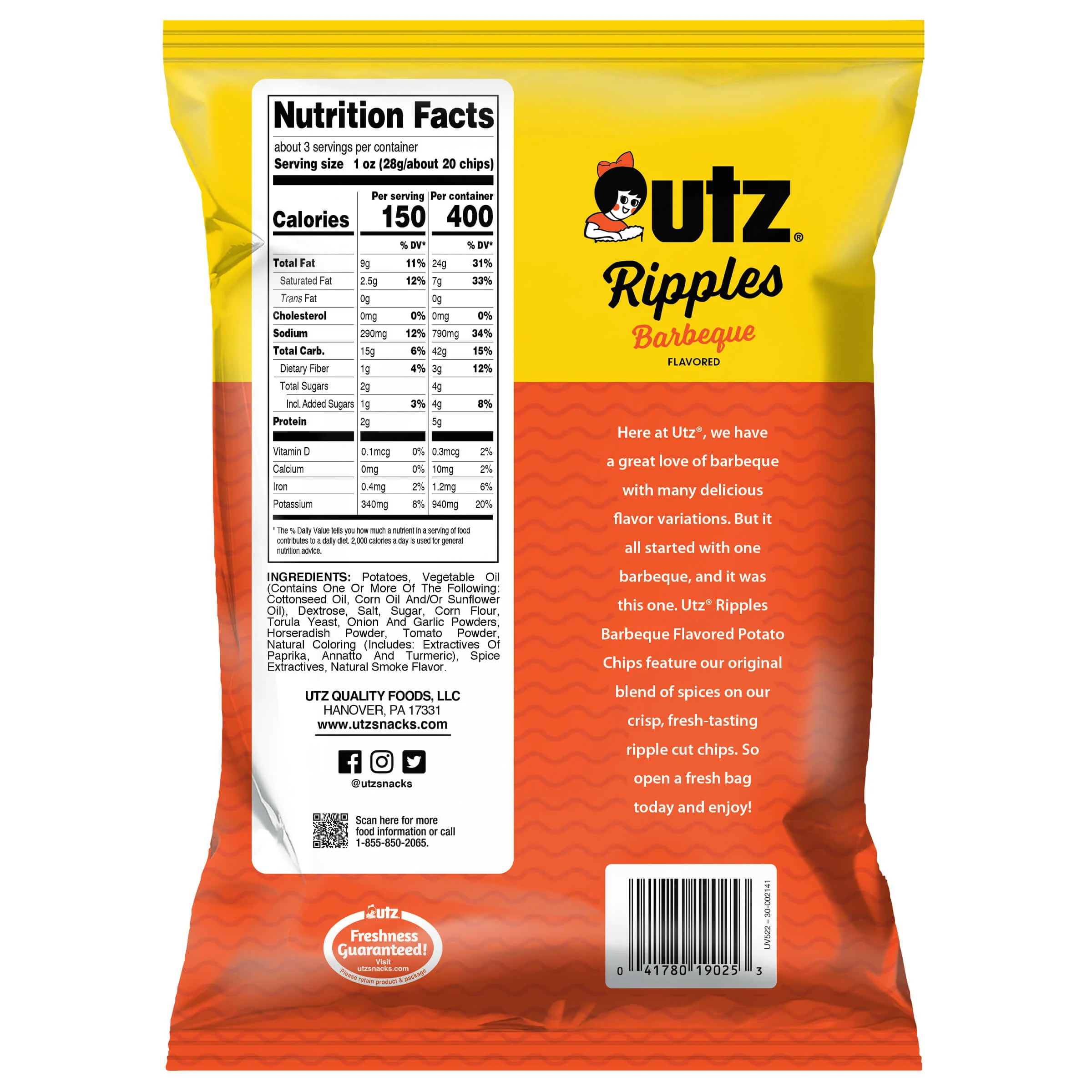 Utz® Barbeque Ripples Potato Chips - Image 7
