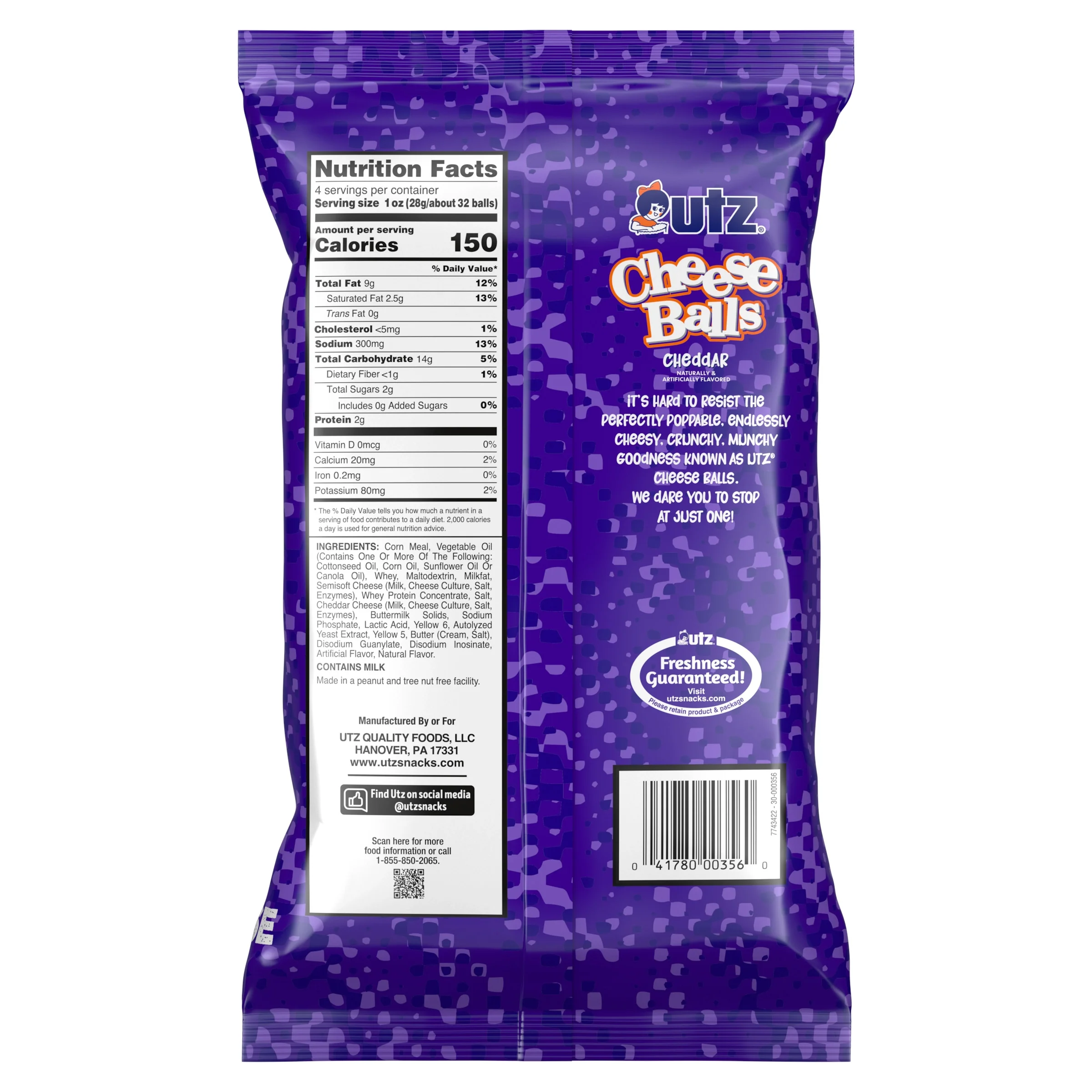 Utz Cheese Balls Cheddar 4 oz. - Image 4