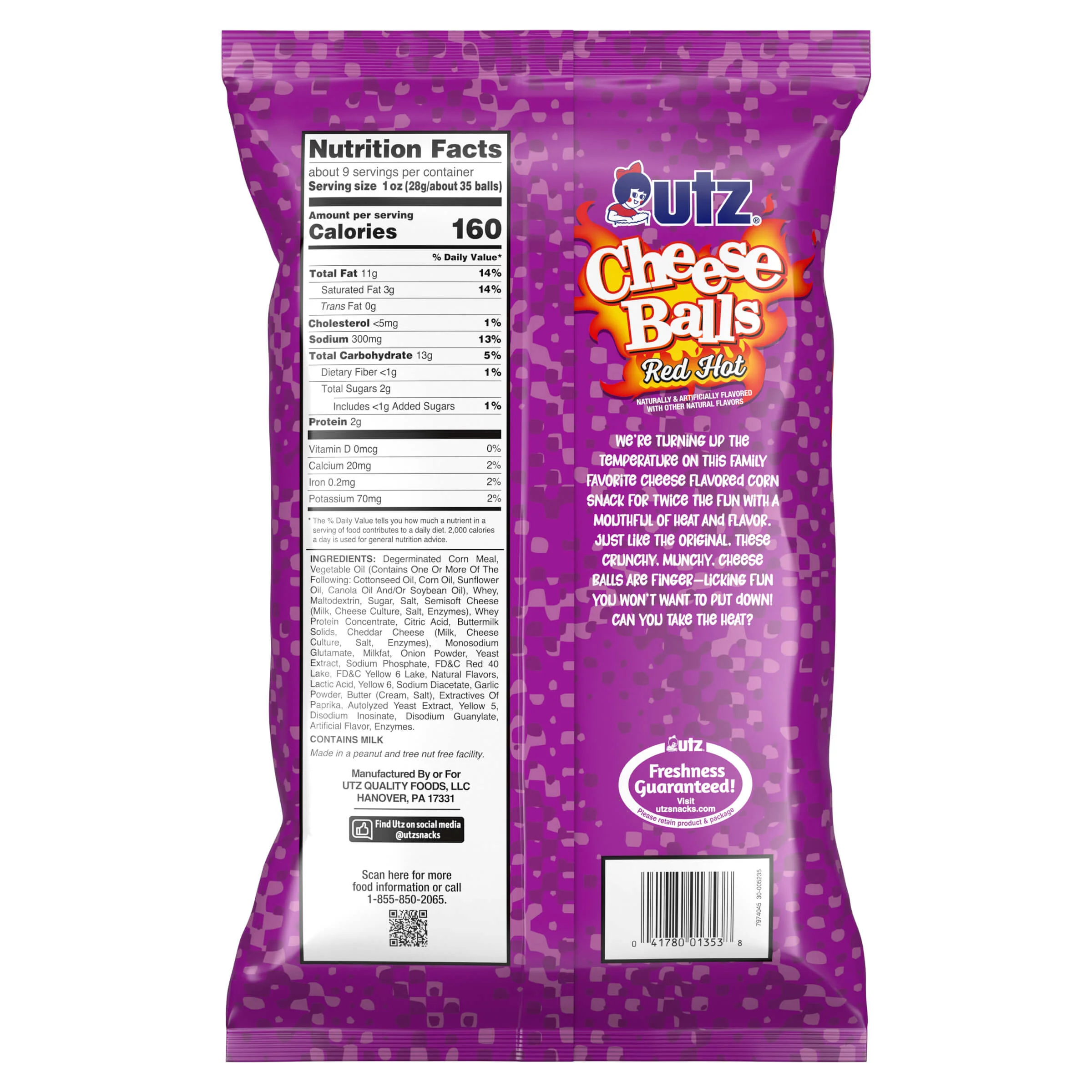 Utz Cheese Balls Red Hot Cheddar - Image 3