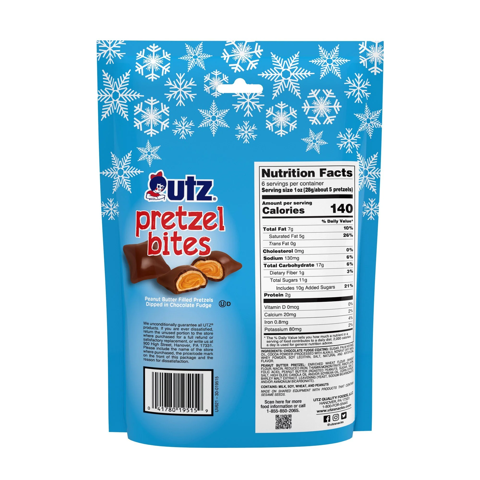 Utz® Pretzel Bites – Peanut Butter Filled, Chocolate Dipped - Image 5